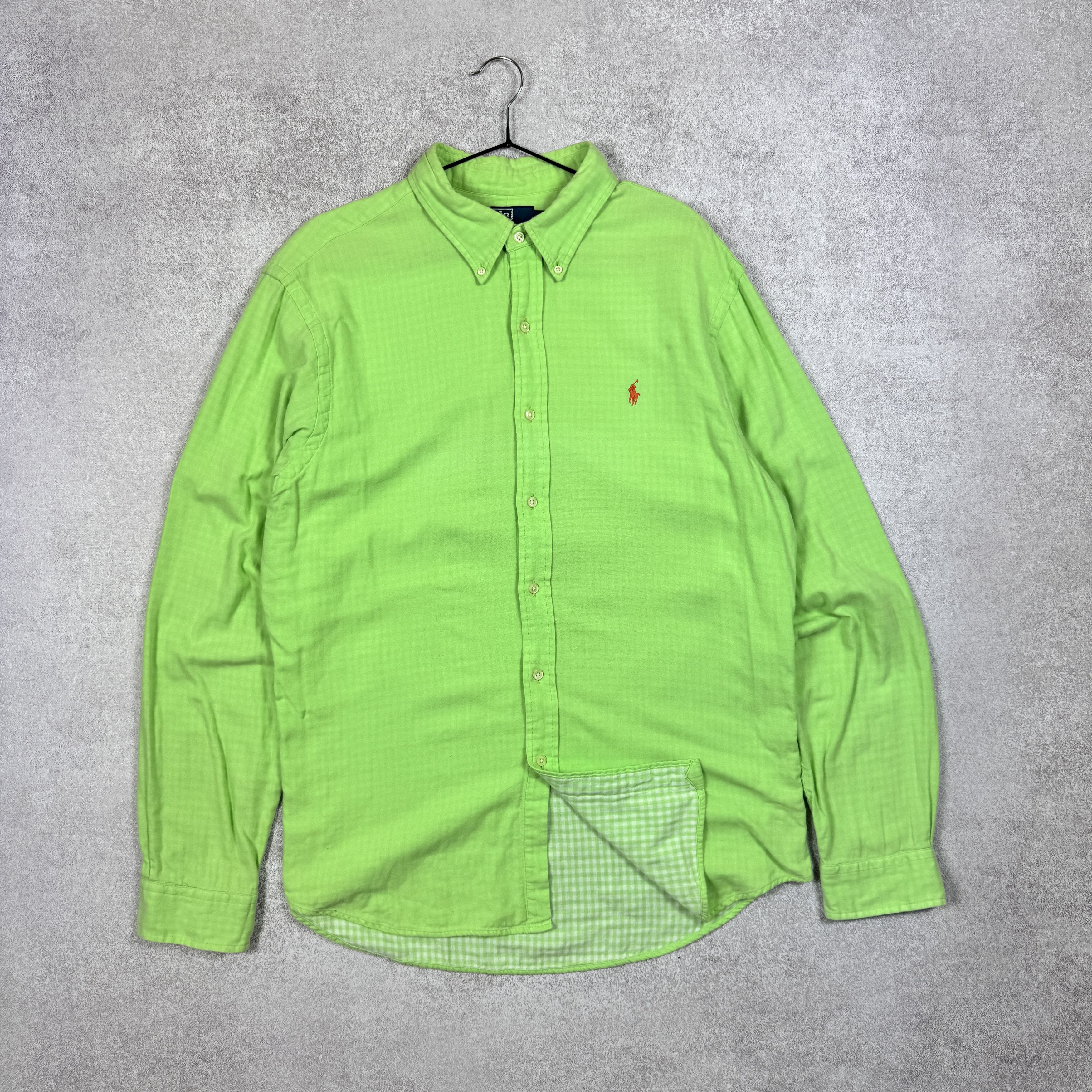 Polo Ralph Lauren Men`s Polo Ralph Lauren Green Cotton Slim Fit Shirt Size XL Size US XL / EU 56 / 4 - 1 Thumbnail