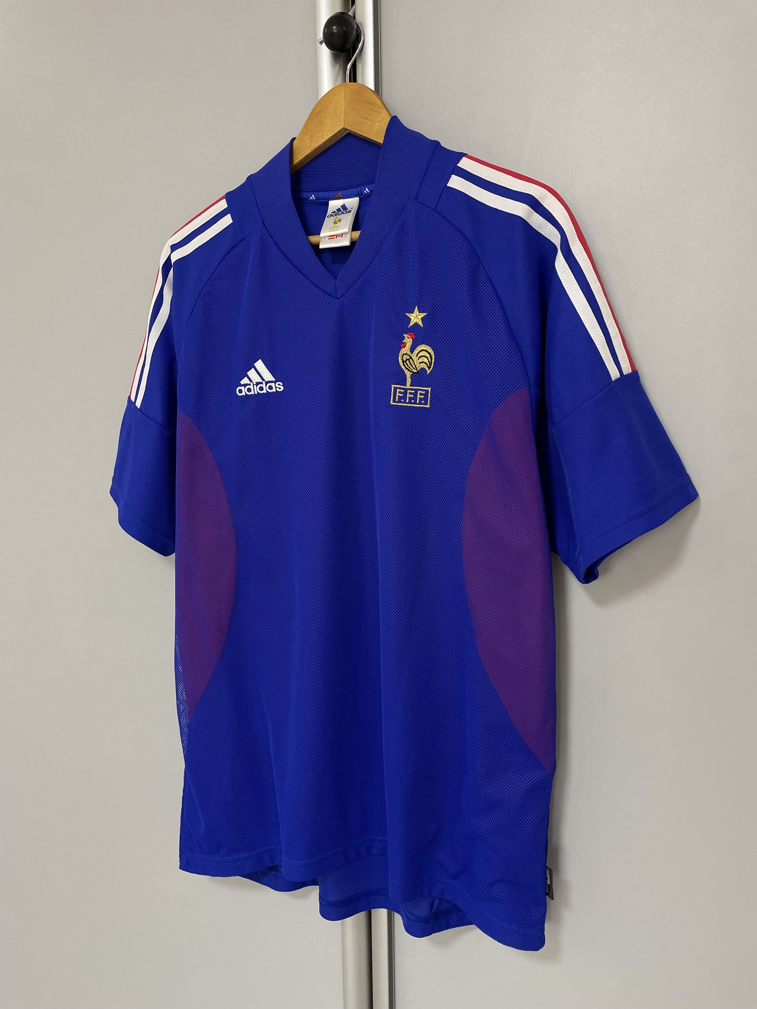 Adidas ADIDAS 2002 France #10 ZIDANE Jersey Soccer Football FFF Size US L / EU 52-54 / 3 - 5 Thumbnail