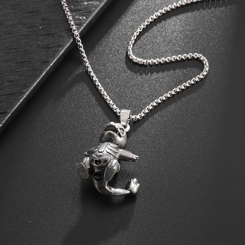 Jewelry Retro Cute Dinosaur Pendant Necklace Size ONE SIZE - 4 Thumbnail