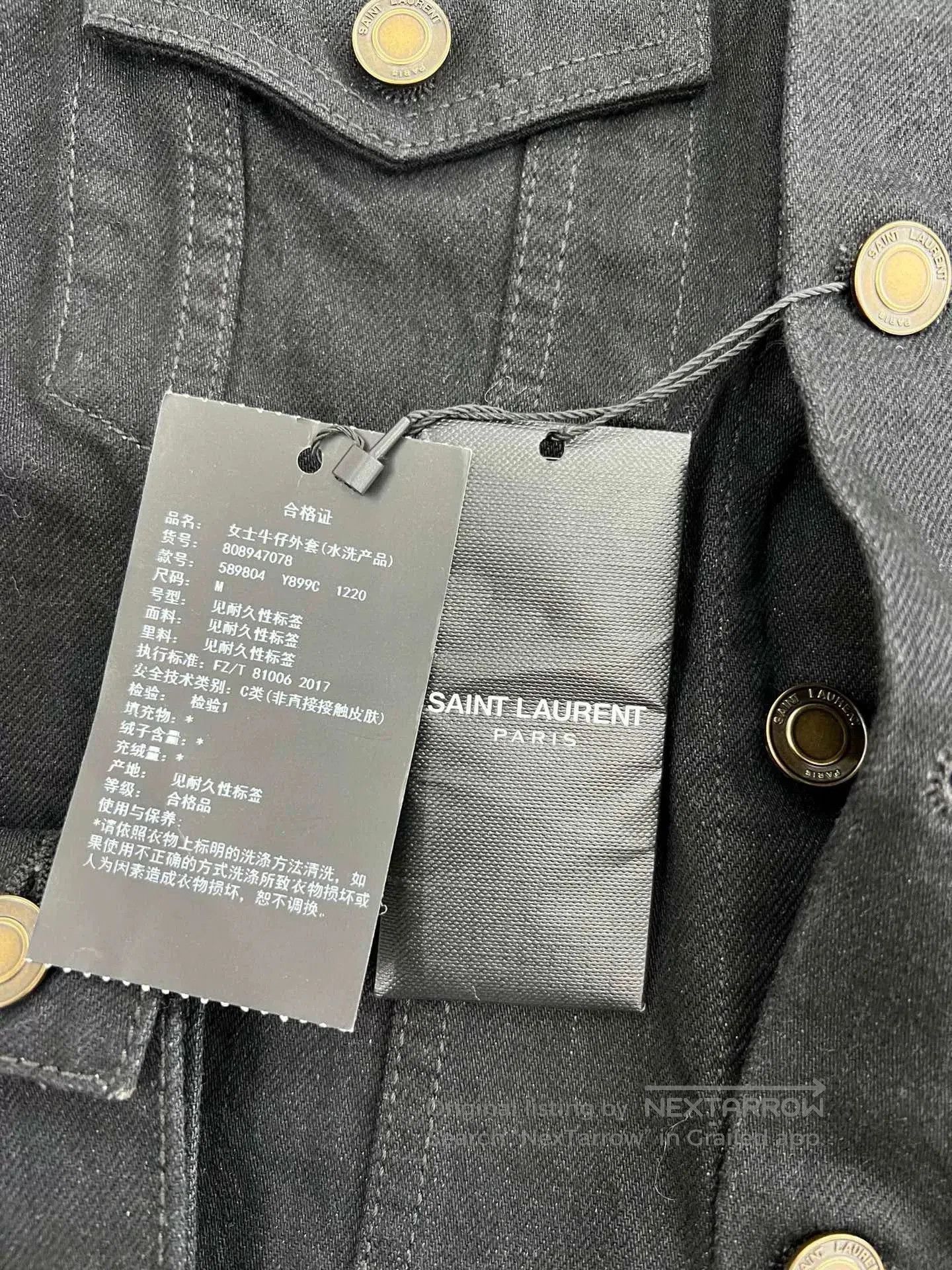 Saint Laurent Paris YSL Classic Black Denim Jacket. Size M / US 6-8 / IT 42-44 - 7 Thumbnail