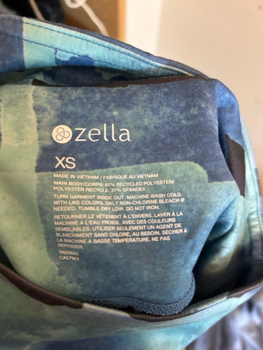 The Unbranded Brand Zella Blue Teal Abstract Print Leggings LP Size 26" / US 2 / IT 38 - 3 Thumbnail