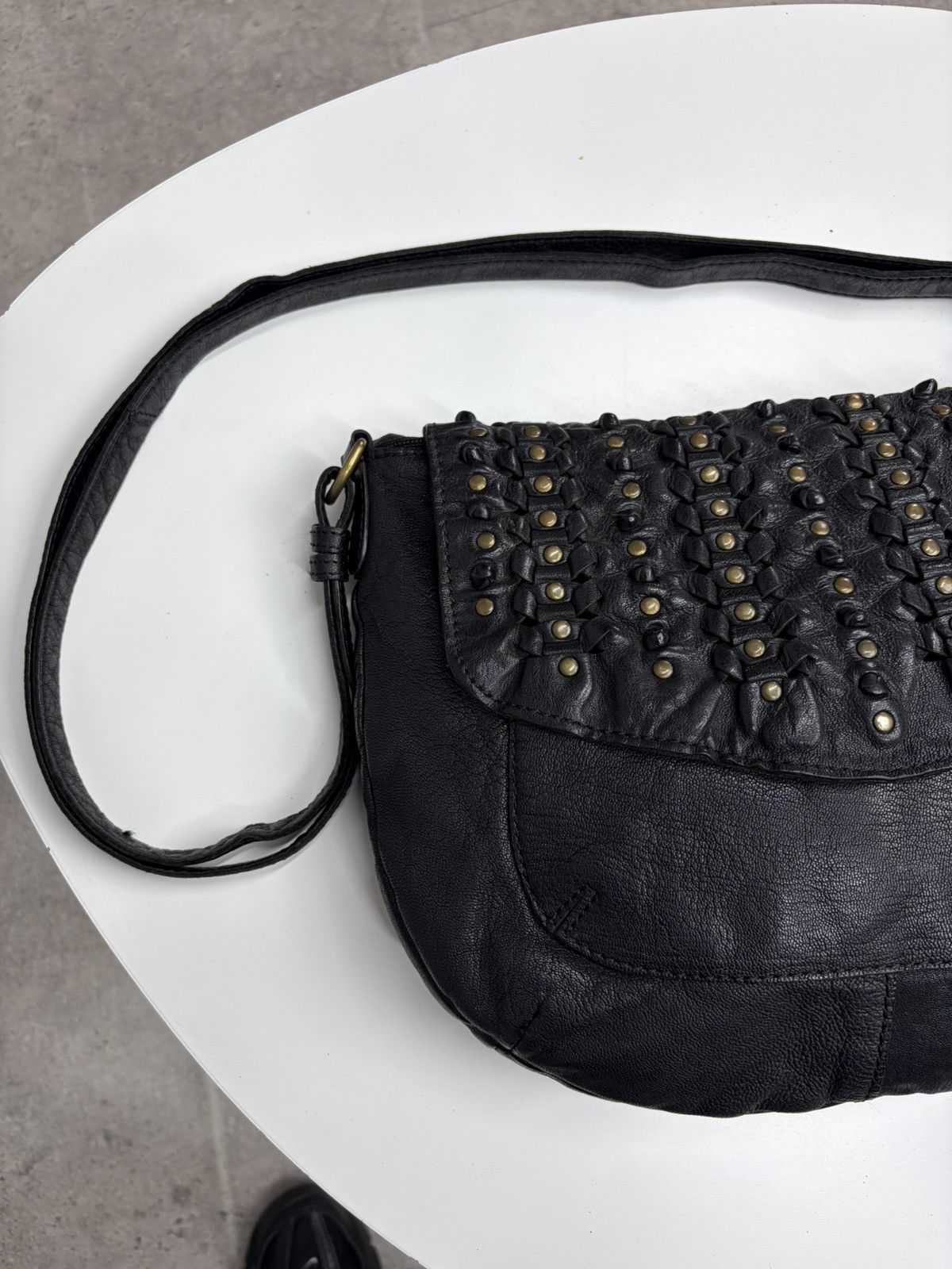 KMRii Vintage Studded Leather Shoulder Bag Y2K Punk Grunge Archive Size ONE SIZE - 3 Thumbnail