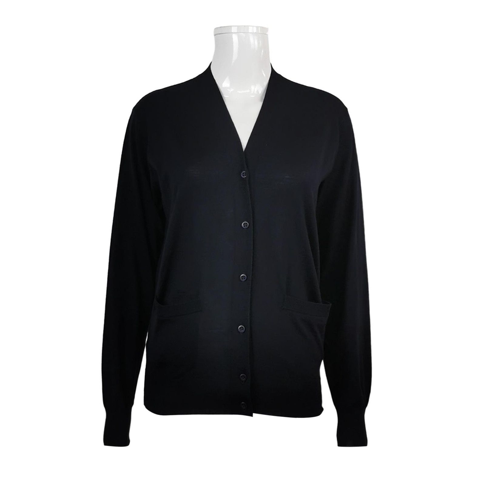 Prada Prada Wool V-Neck Long Sleeve Cardigan 0089 Size XXS / US 00 / IT 34 - 1 Thumbnail
