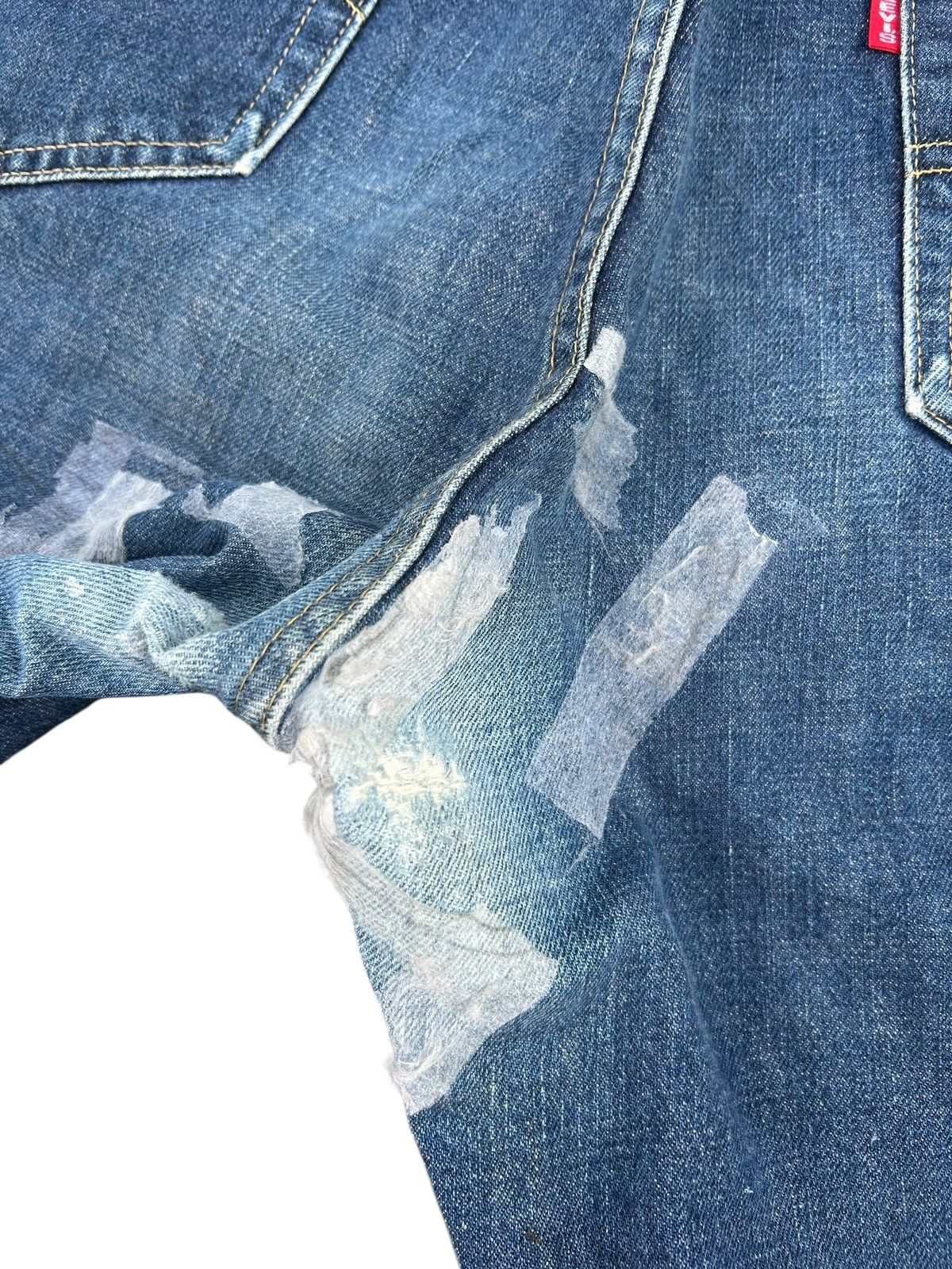Kapital Vintage Levis Big E Selvedge Buckle Back Distressed Denim Size US 35 - 19 Thumbnail