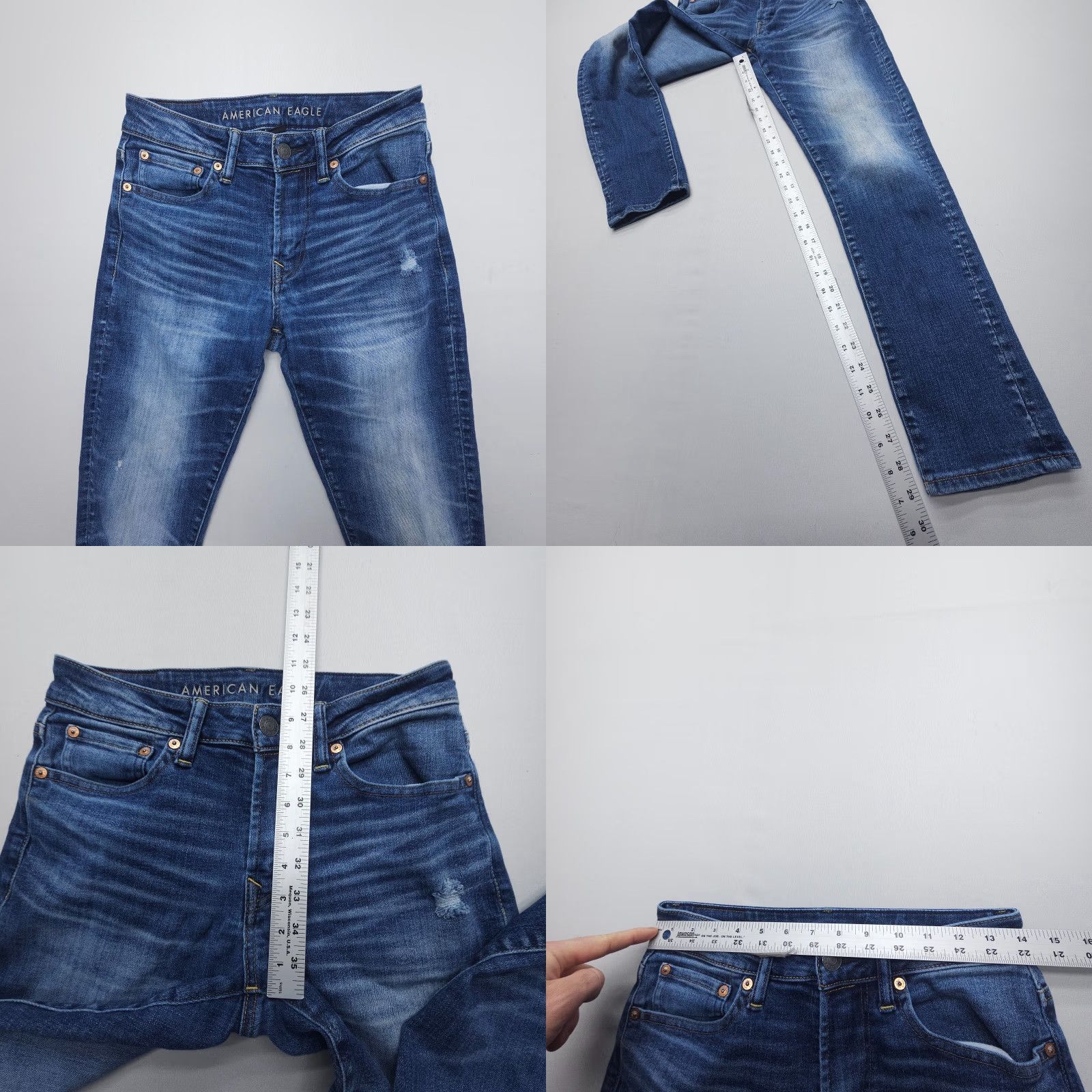 American Eagle Outfitters American Eagle Athletic Skinny Jeans Mens 28 x 32 (Actual 29" Insm) Airflex Tech Size US 28 / EU 44 - 8 Thumbnail