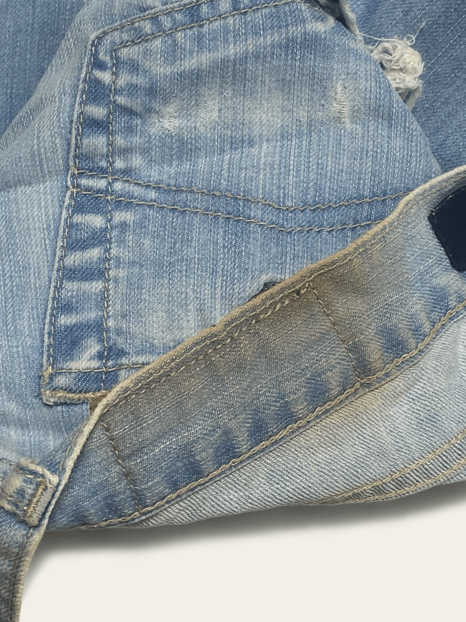 Armani Vintage ARMANI Ripped Pants Light Blue Sky Beautiful Y2k Size 29" - 15 Thumbnail