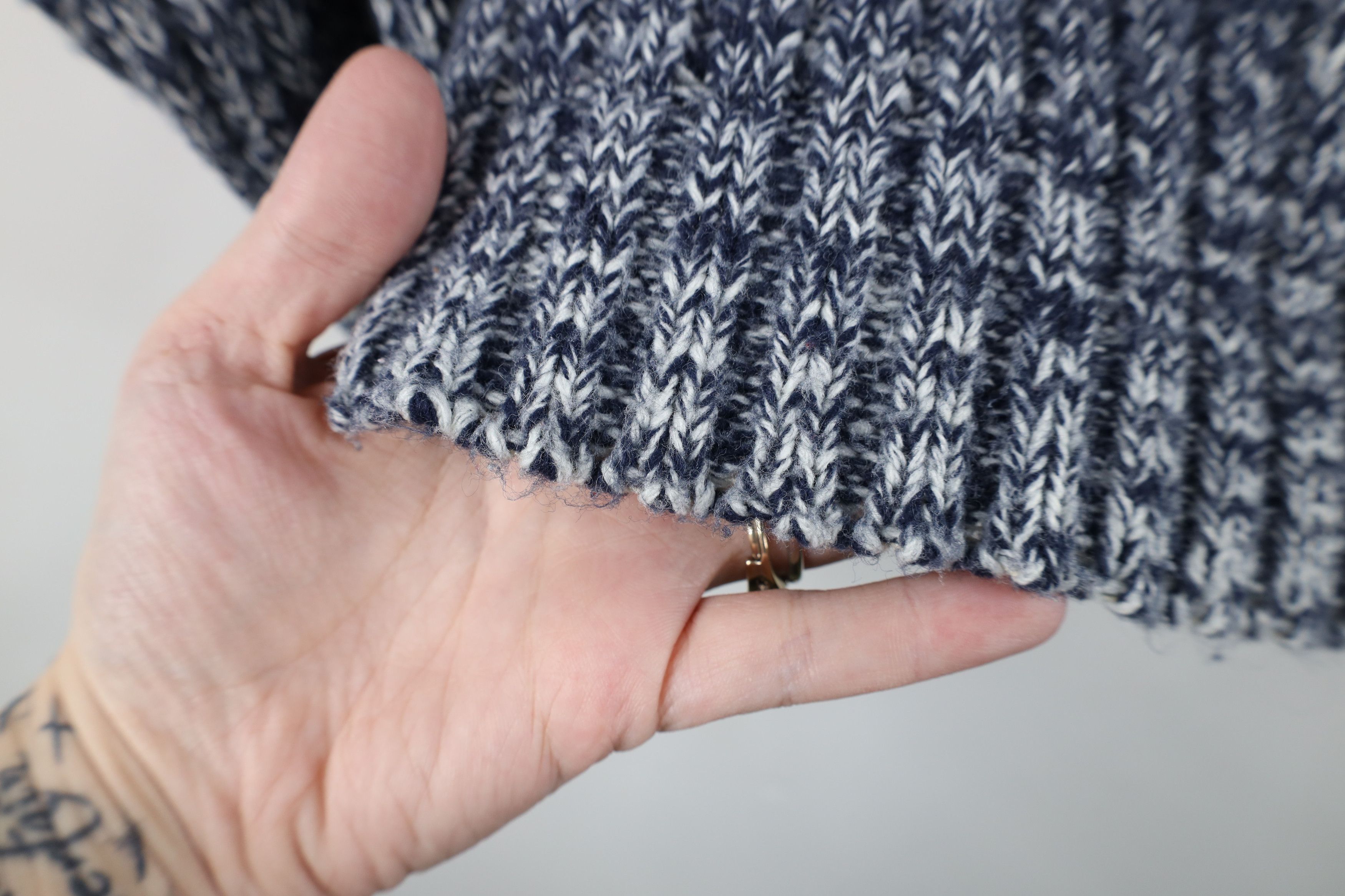 Vintage Vintage 90s Streetwear Chunky Ribbed Knit Sweater Blue USA Size US M / EU 48-50 / 2 - 4 Thumbnail