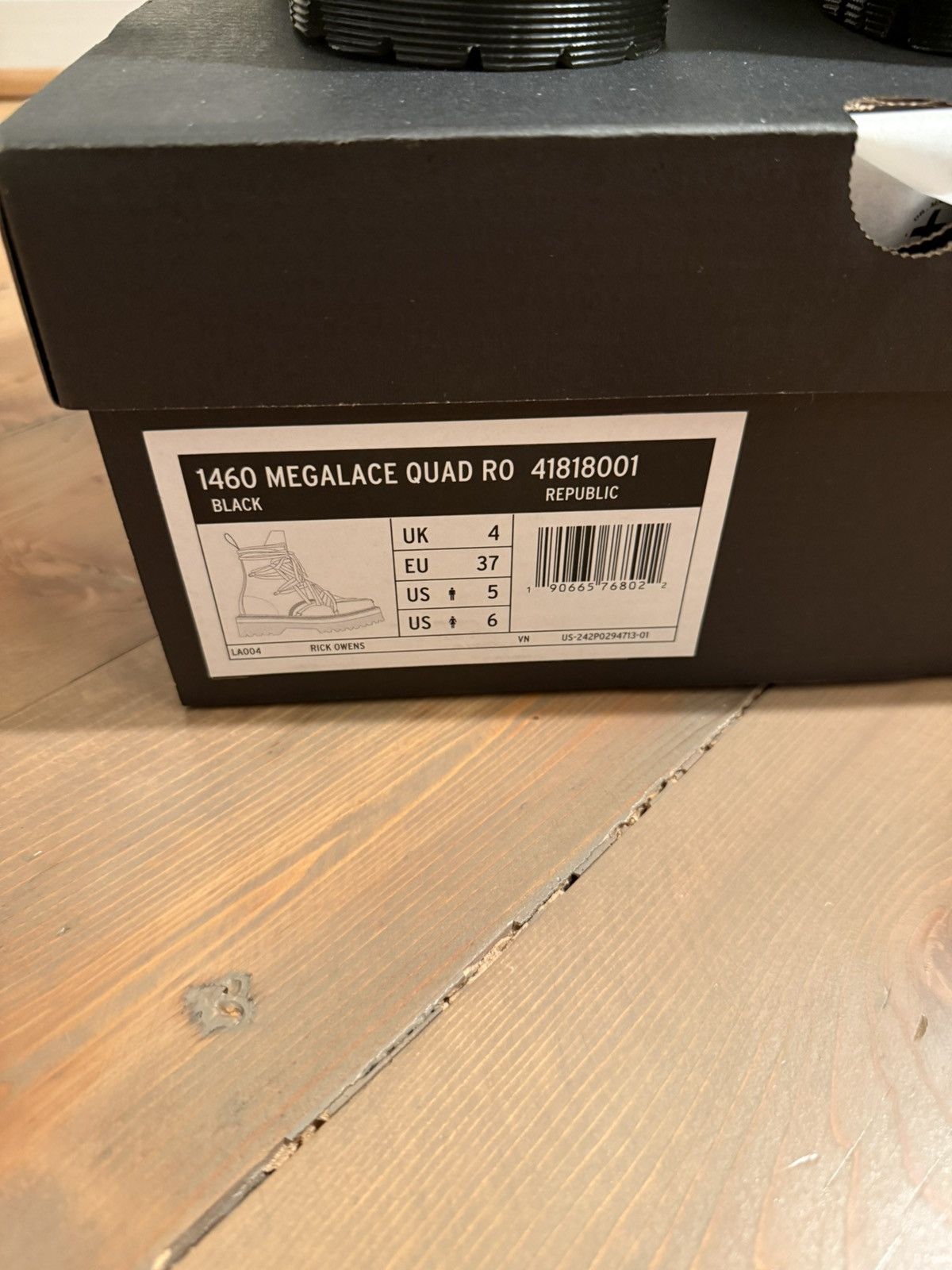 Dr. Martens × Rick Owens 1460 Megalace Quad Rick Owens Size US 6 / IT 36 - 3 Thumbnail