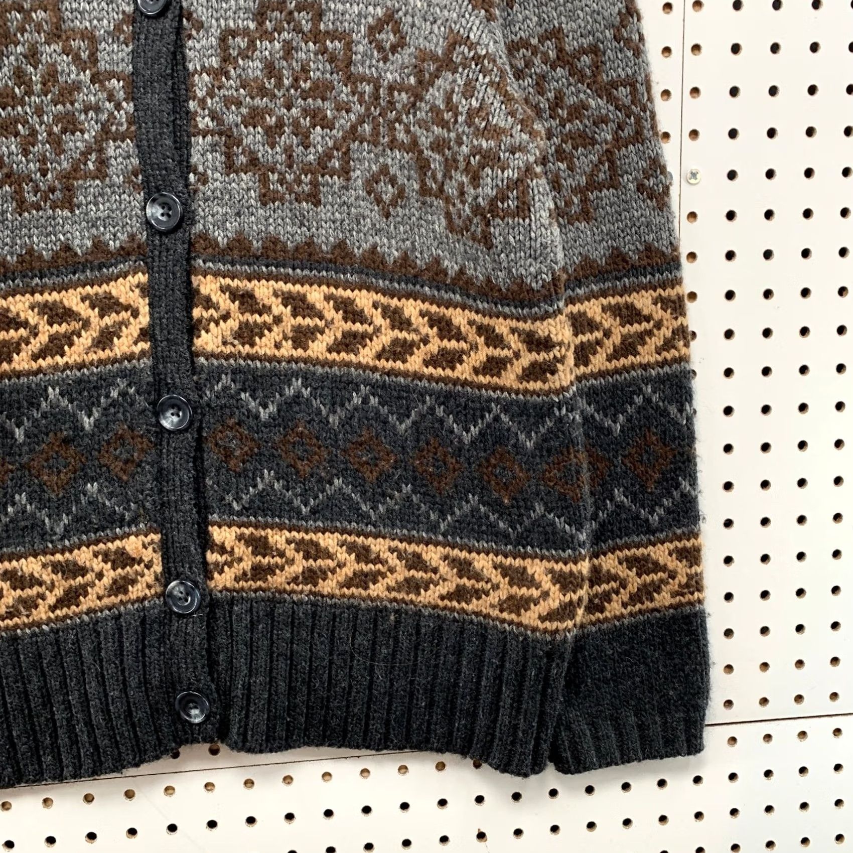 Eddie Bauer Eddie Bauer Cardigan Sweater Womens XL Gray Fair Isle Wool Knit Button Classic Pullover Holiday Winter Fall Spring Size XL / US 12-14 / IT 48-50 - 7 Thumbnail