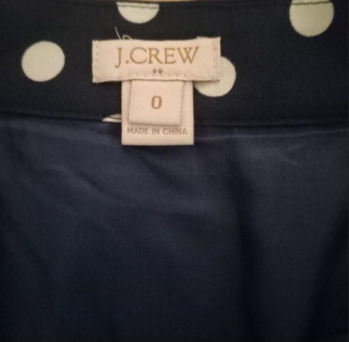 J.Crew J. Crew Polka Dot Navy Mini Skirt Size 25" / US 0 / IT 36 - 3 Thumbnail