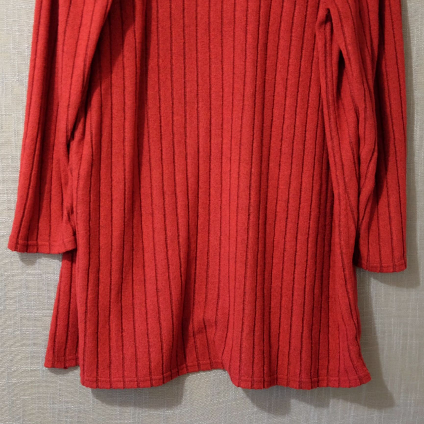 Shein EUC Shein Red Longsleeve Open Front Cardigan Sweater Soft Women's XL #H78-26 Size XL / US 12-14 / IT 48-50 - 8 Thumbnail