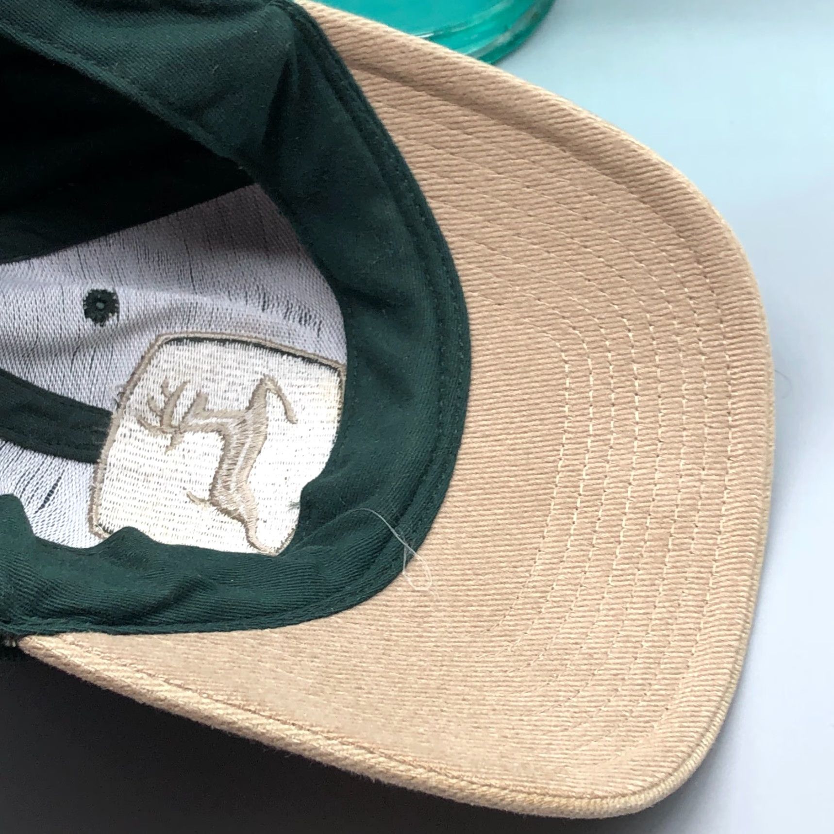 Vintage VINTAGE John Deere Hat Cap Snap Back Green Tan Trucker Base Ball Dad Farm Adult Size ONE SIZE - 7 Thumbnail