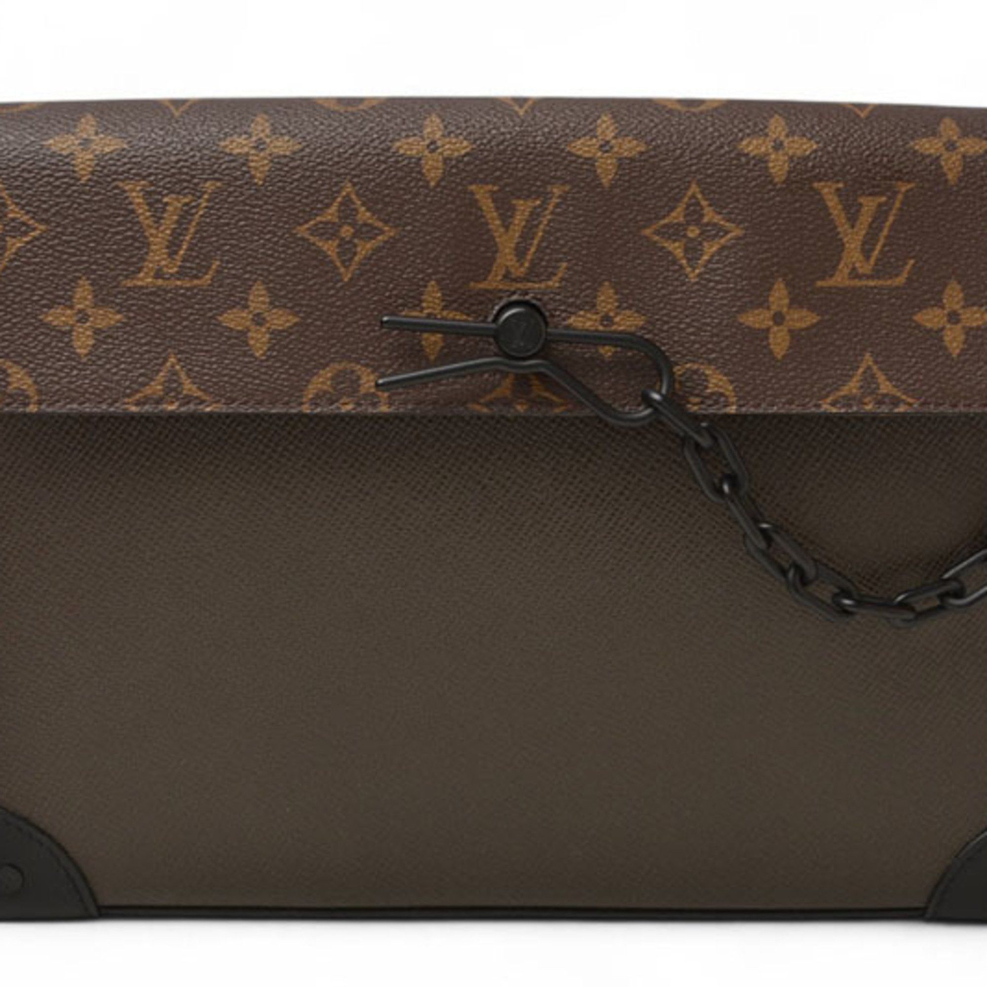 Louis Vuitton Louis Vuitton Second Bag Clutch LOUIS VUITTON Pochette Steamer Monogram Taiga Khaki M30583 Size ONE SIZE - 1 Thumbnail