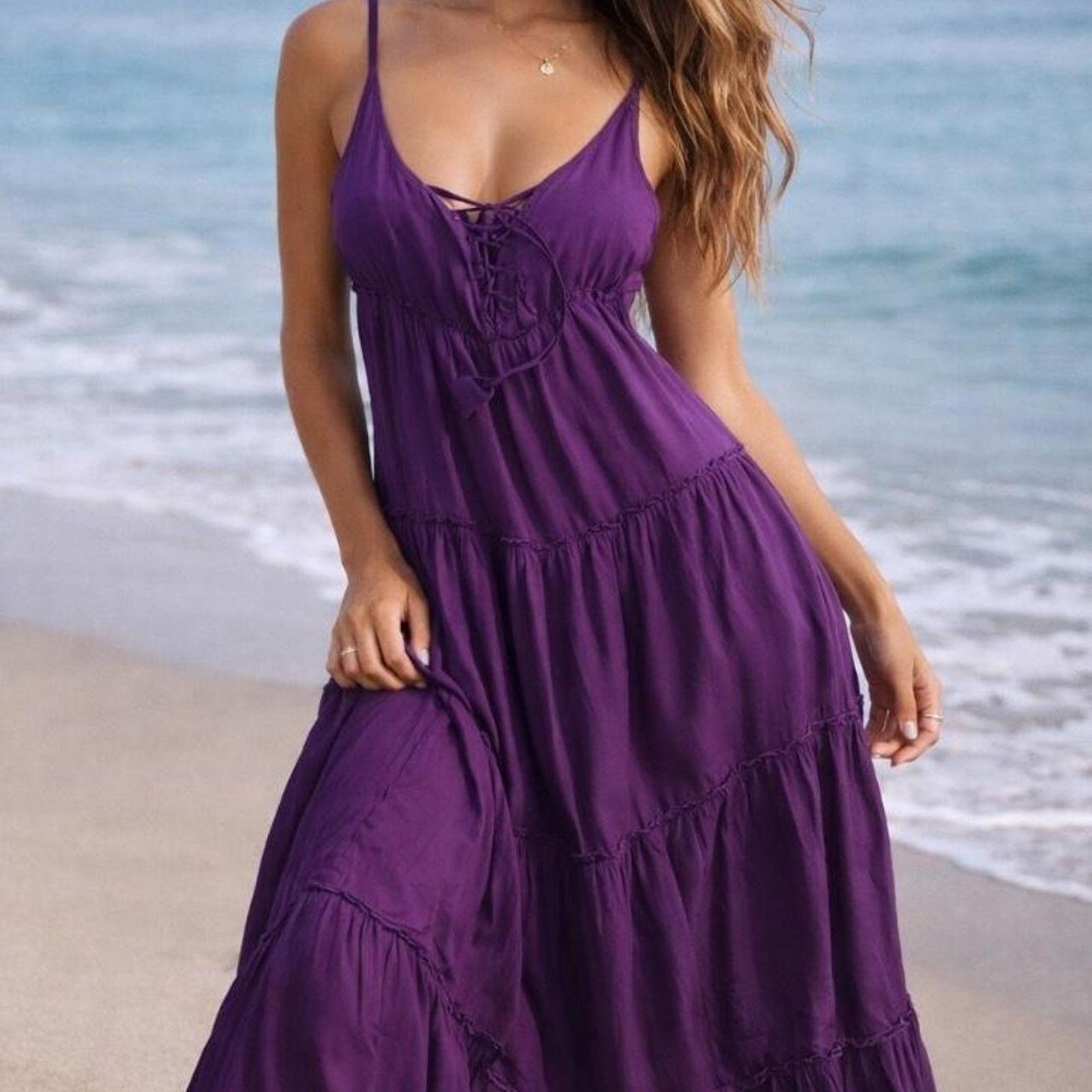 & Other Stories Purple tiered maxi dress Size XS / US 0-2 / IT 36-38 - 1 Thumbnail