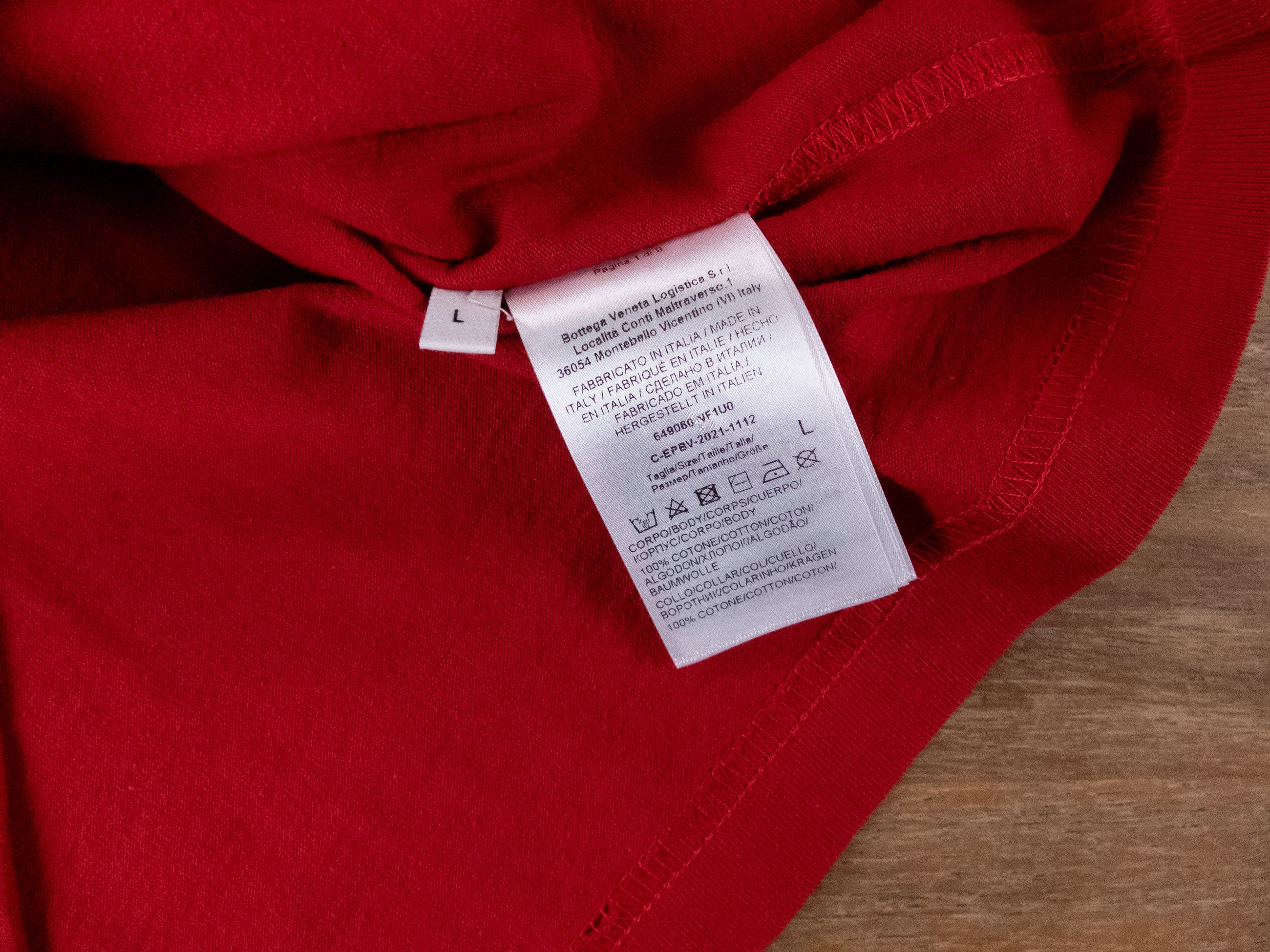 Bottega Veneta BOTTEGA VENETA scarlet red jersey cotton t-shirt Size Large Size L / US 10 / IT 46 - 7 Thumbnail