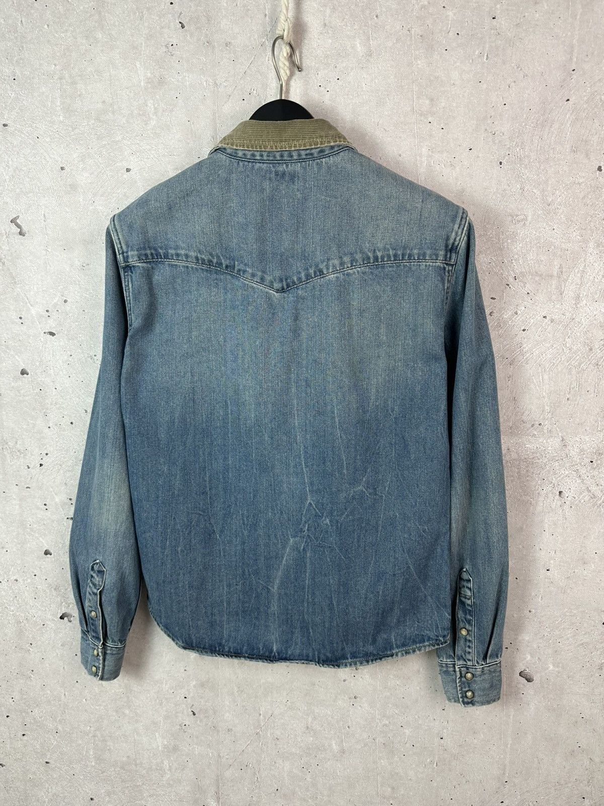 Allsaints AllSaints Bedford Blue Washed Cotton Long Sleeve Denim Shirt Size US M / EU 48-50 / 2 - 7 Thumbnail