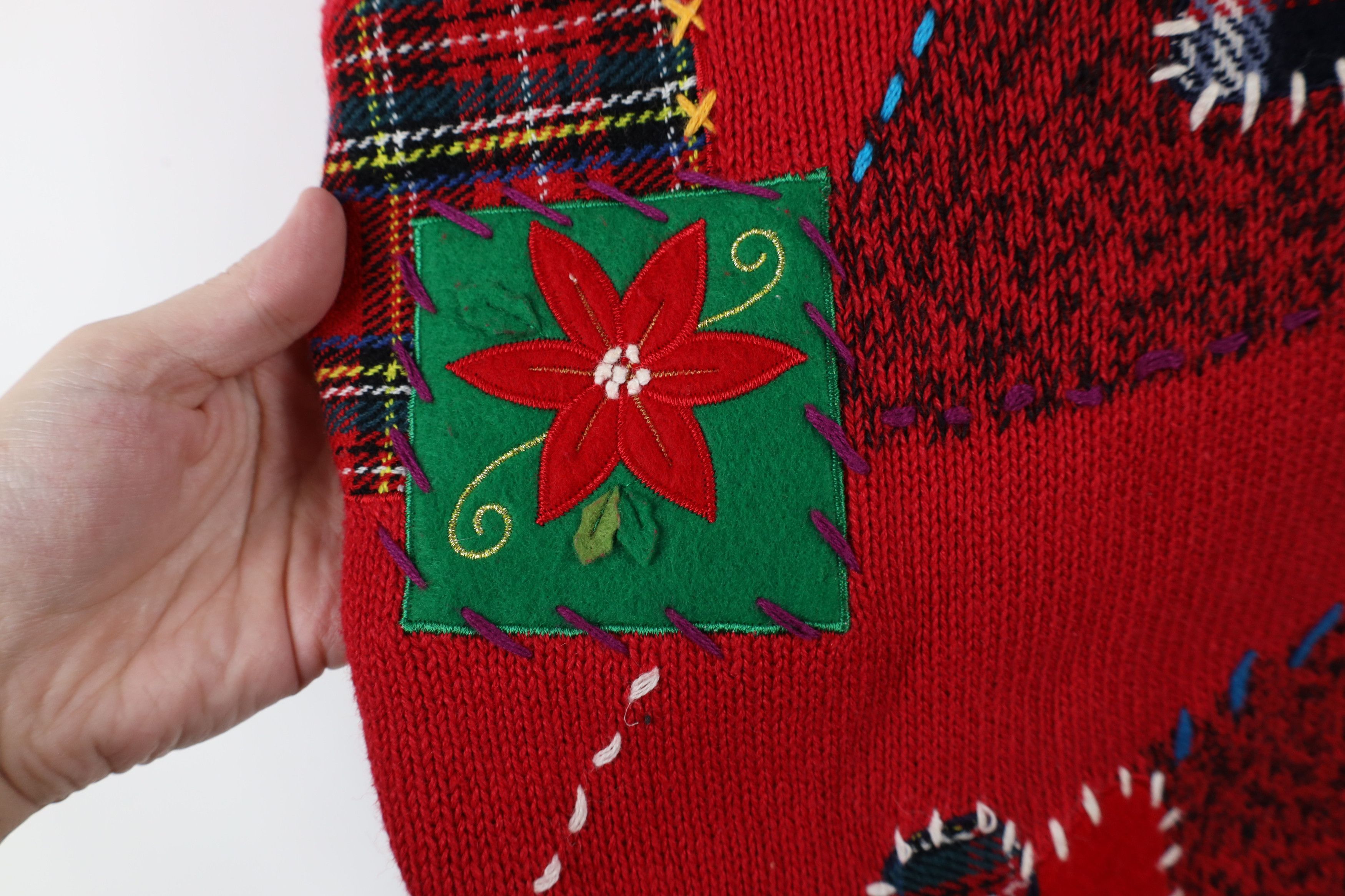 Vintage Vintage 90s Streetwear Snowman Patchwork Cardigan Sweater Size XL / US 12-14 / IT 48-50 - 7 Thumbnail