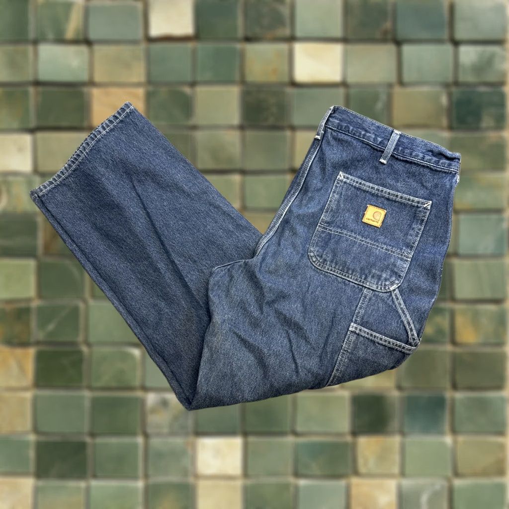 Carhartt Carhartt Jeans Men’s 38x30 Denim Cotton 813-DST Blue Men’s Straight Pockets Regular 30 Inseam Size US 38 / EU 54 - 1 Thumbnail