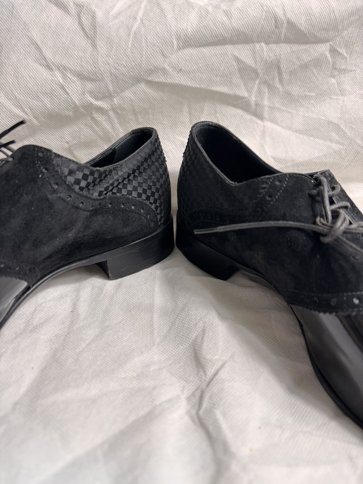 Louis Vuitton Louis Vuitton Damier Satin Patent & Suede Mens Shoes Size US 8 / EU 41 - 2 Thumbnail