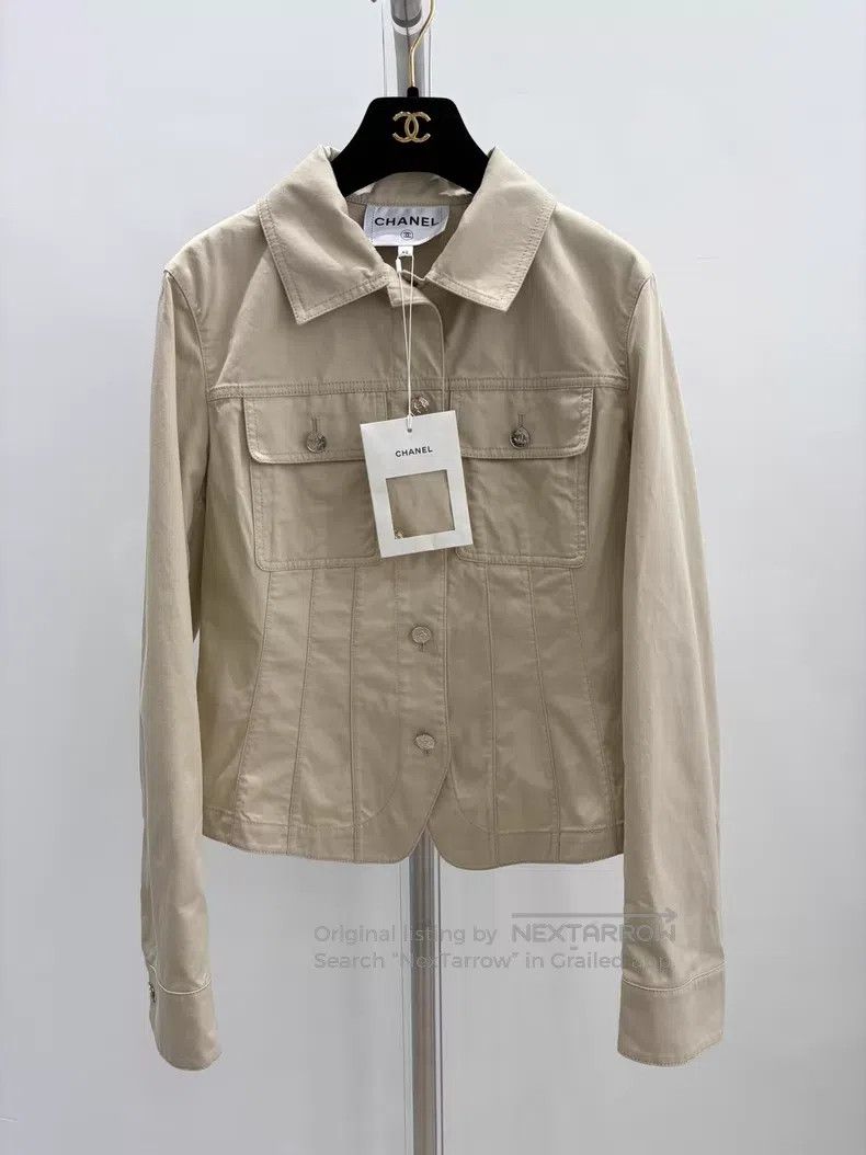 Chanel Chanel Beige denim jacket Size S / US 4 / IT 40 - 1 Thumbnail