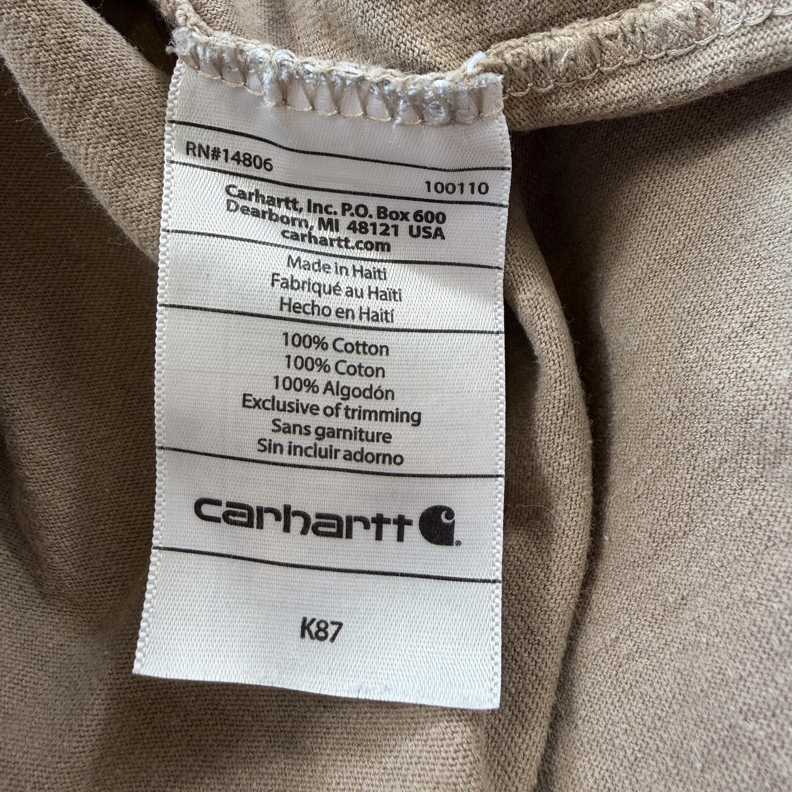 Carhartt Carhartt K87 Original Fit Short Sleeve Pocket T Shirt Men L Size US XXL / EU 58 / 5 - 7 Thumbnail