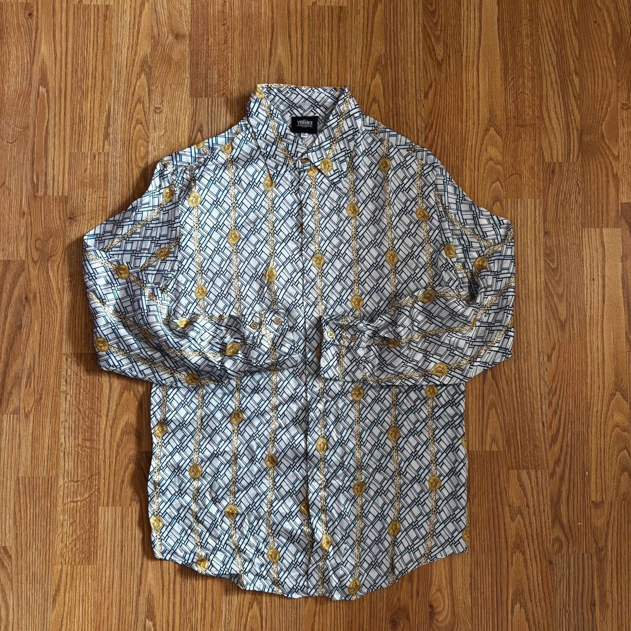 Versace Jeans Couture Versace Jeans Men's Medusa Overprint Shirt Buttom Up Size US XL / EU 56 / 4 - 1 Thumbnail