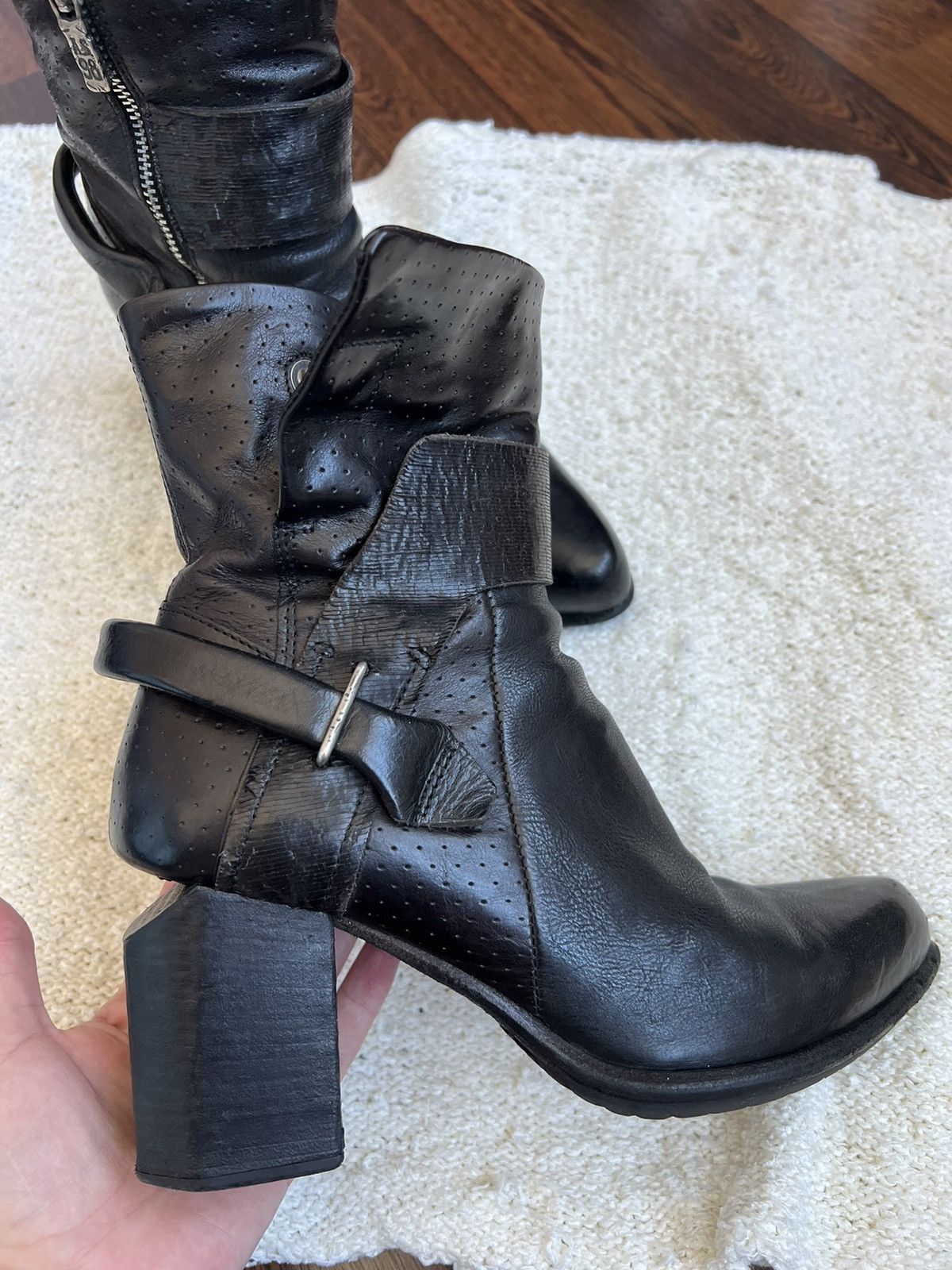image of Airsteps Leather Boots As98 Airstep Size 40 in Black/Brown, Women's