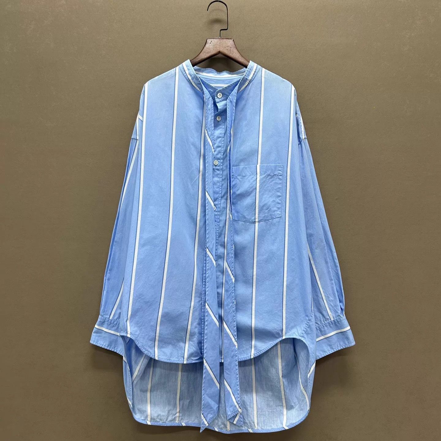 Balenciaga Blue Striped Long Sleeve Button-Up Shirt Size US XXS / EU 40 - 1 Thumbnail