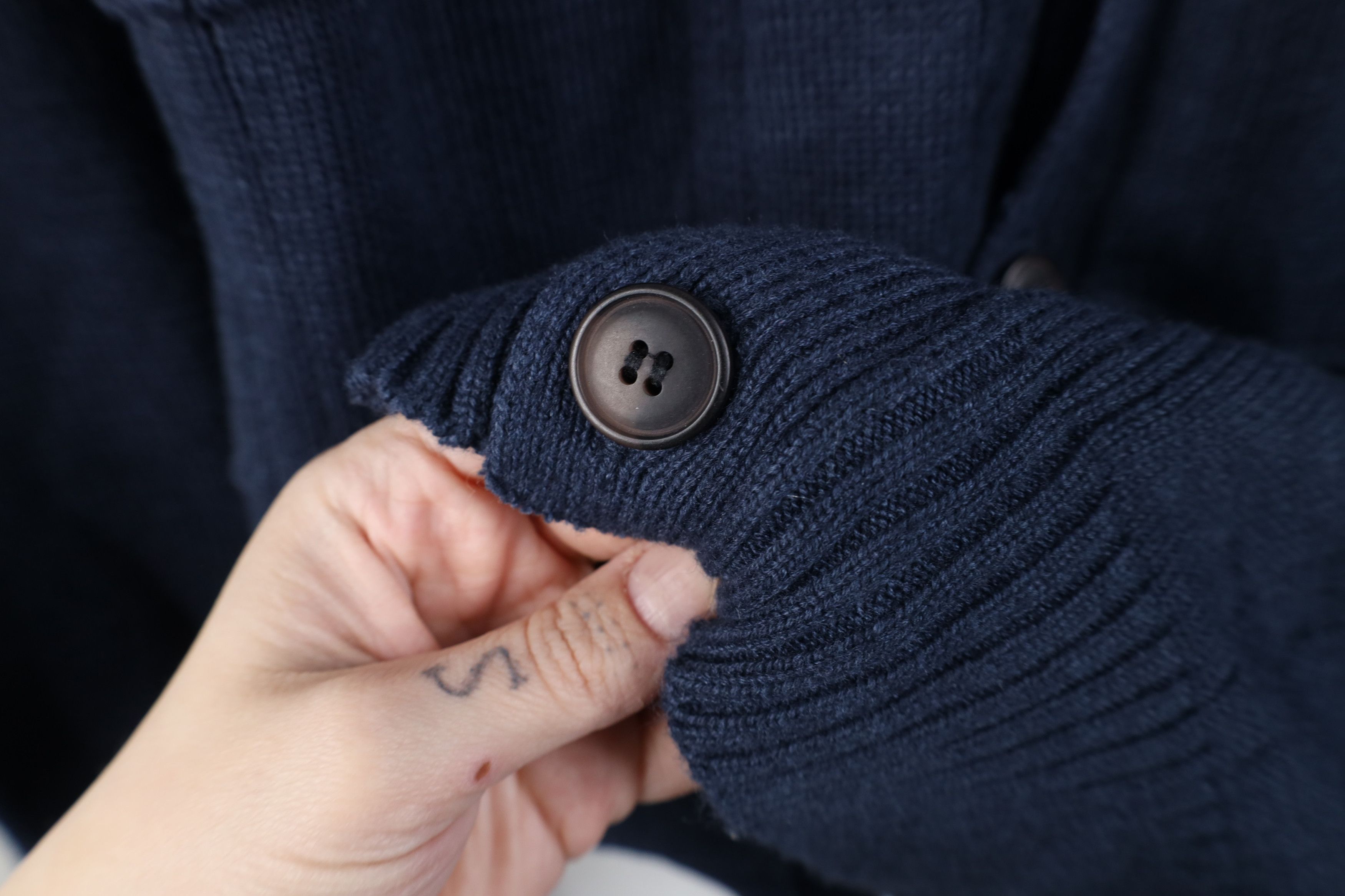 Vintage Vintage 90s Streetwear Ribbed Knit Cardigan Sweater Blue Size US M / EU 48-50 / 2 - 7 Thumbnail