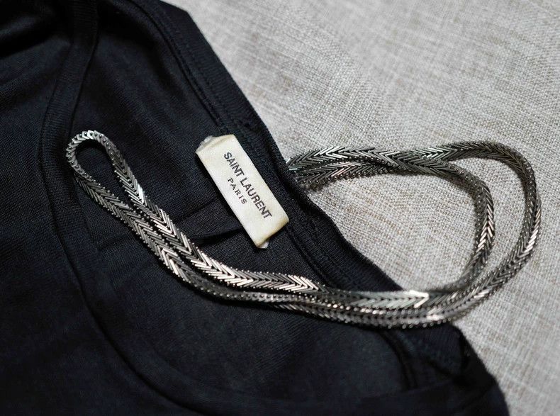 Saint Laurent Paris Saint Laurent Washed Silk Pocket T-Shirt- Size US S / EU 44-46 / 1 - 3 Thumbnail