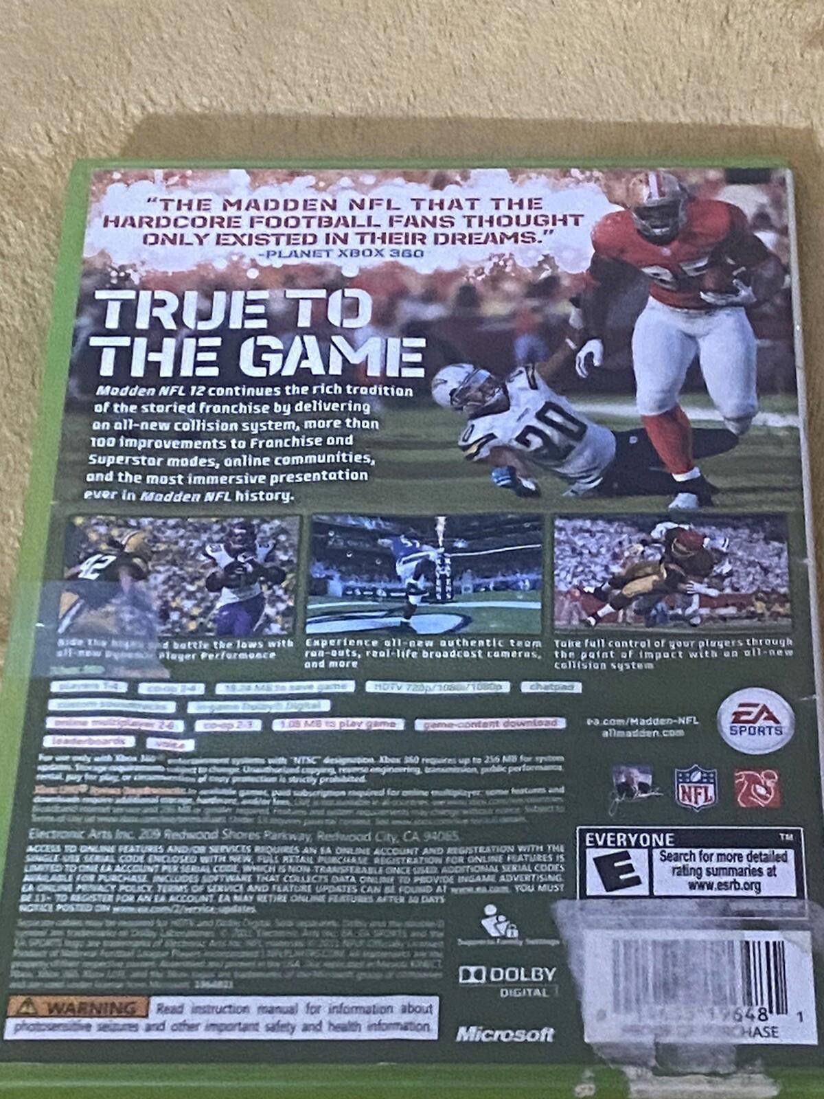 Other Madden NFL 12 (Microsoft Xbox 360, 2011) Tested Size ONE SIZE - 8 Thumbnail
