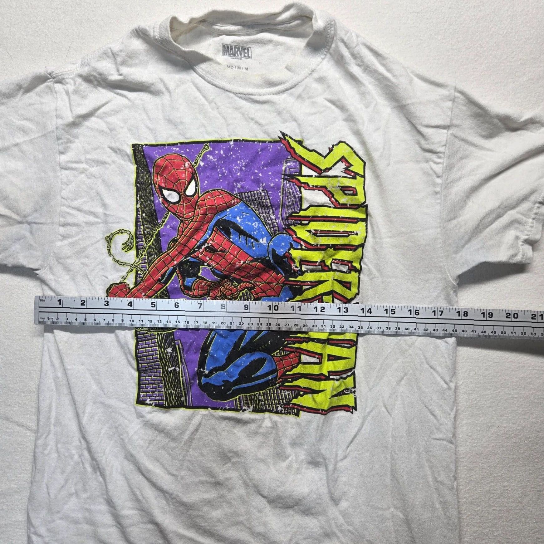 Vintage Marvel Spider-Man Short Sleeve T-Shirt Adult Men's Medium White Size US M / EU 48-50 / 2 - 4 Thumbnail