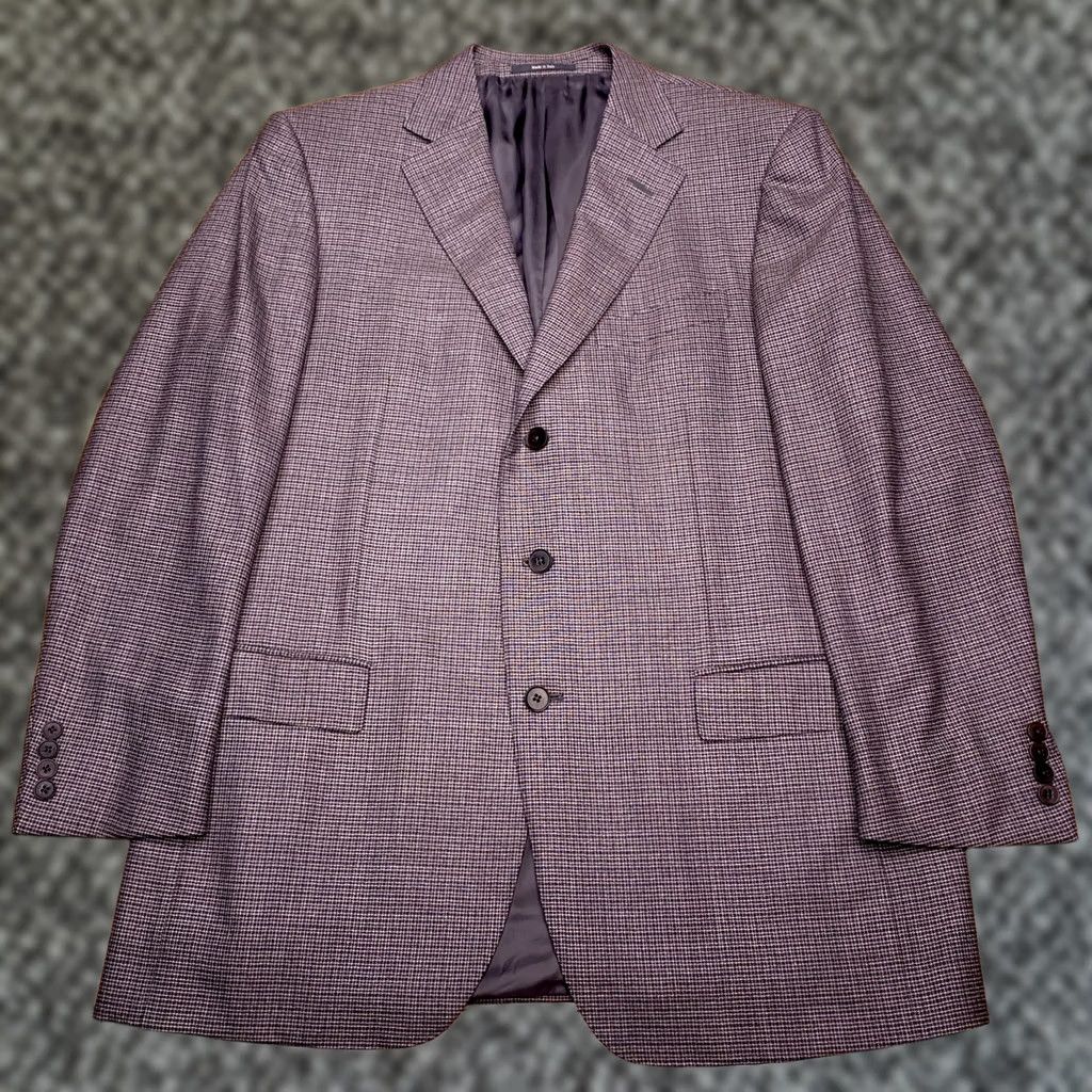 Ermenegildo Zegna Ermenegildo Zegna Trofeo Blazer 44 Gray Wool Sport Coat JACKET Single-Breasted Notch Lapel Four-Button Lining Viscose Dry Clean Only Mens Size 44R - 1 Thumbnail