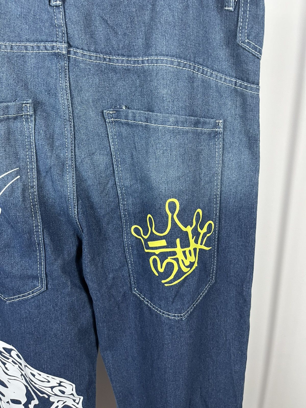 Other Baggy Y2K Wide Leg Jeans Skull Print Grunge Rap Style Size US 36 / EU 52 - 4 Thumbnail