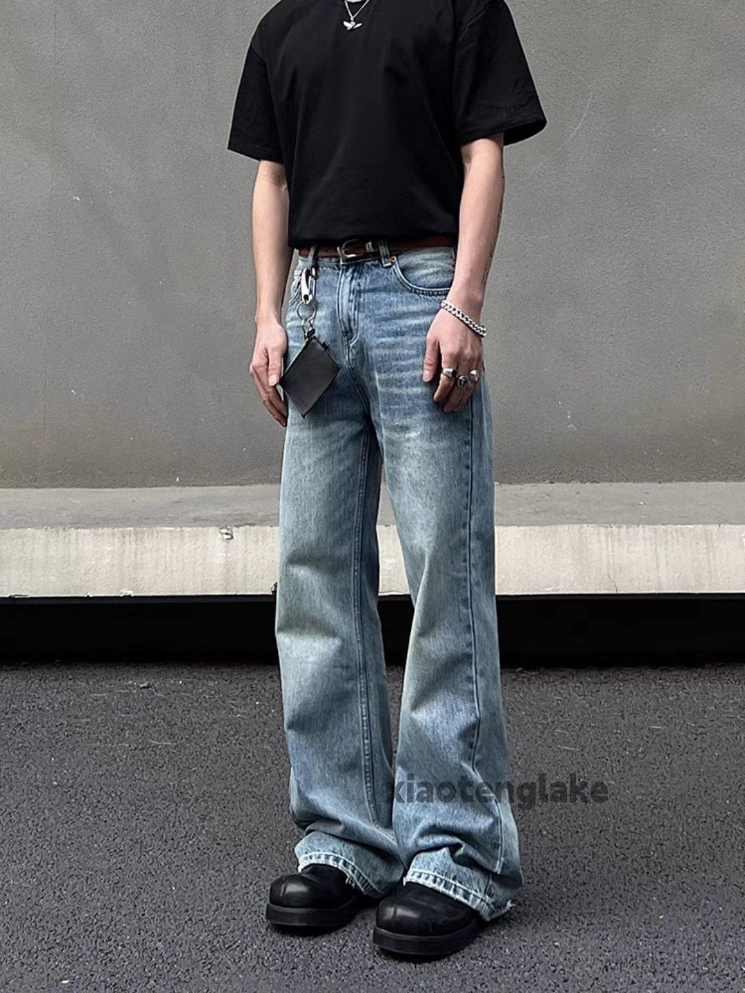 Designer × Jean × Vintage Unisex washed retro faded utility skate bootcut jeans Size US 28 / EU 44 - 2 Thumbnail