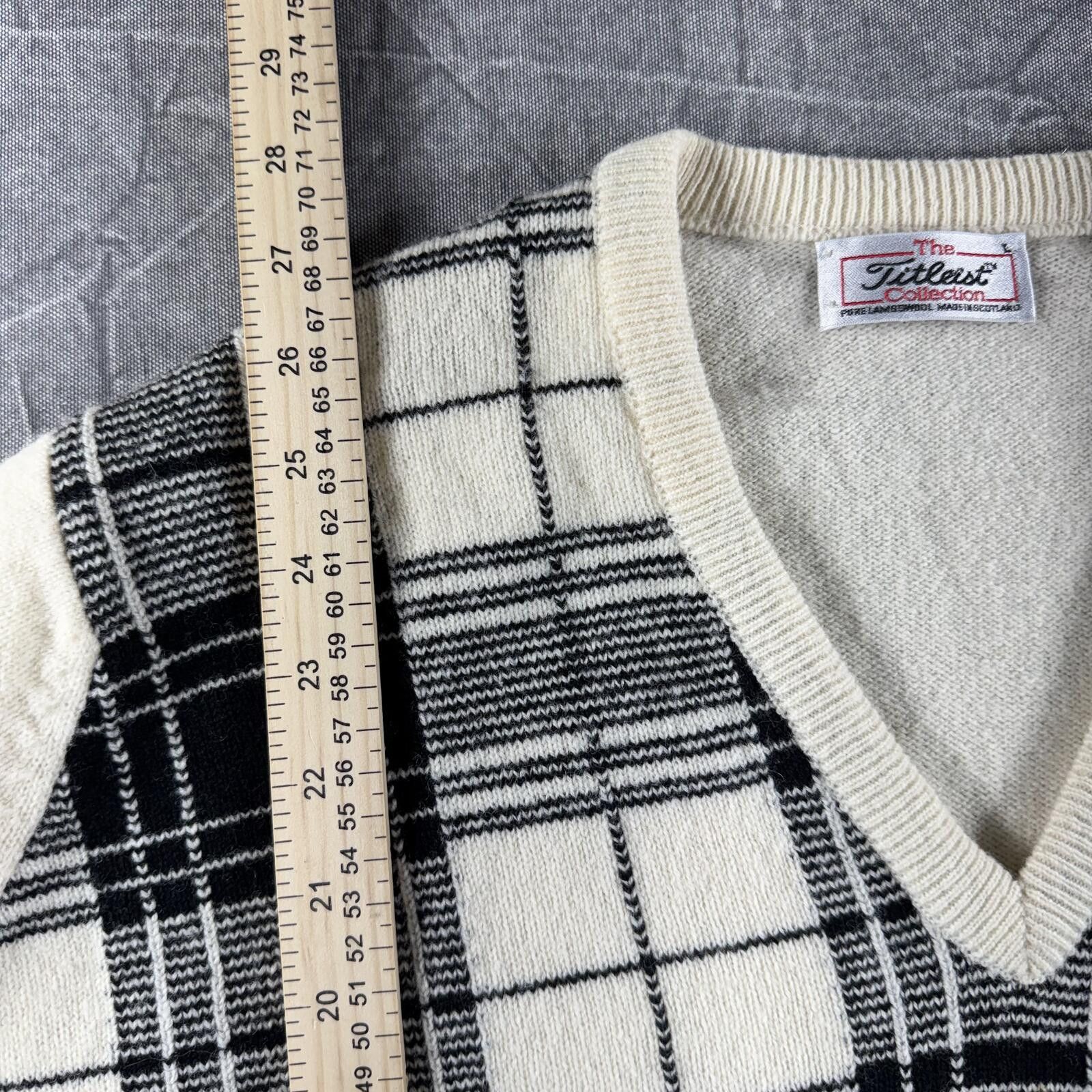 Titleist Titleist Sweater Men's Beige Black Pure Lambwool V-Neck Size US M / EU 48-50 / 2 - 3 Thumbnail