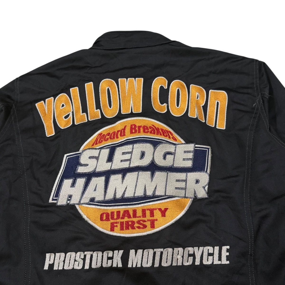 YELLOW CORN Vintage Yellow Corn Sledge Hammer Moto Racing Padded Jacket Size US L / EU 52-54 / 3 - 6 Thumbnail