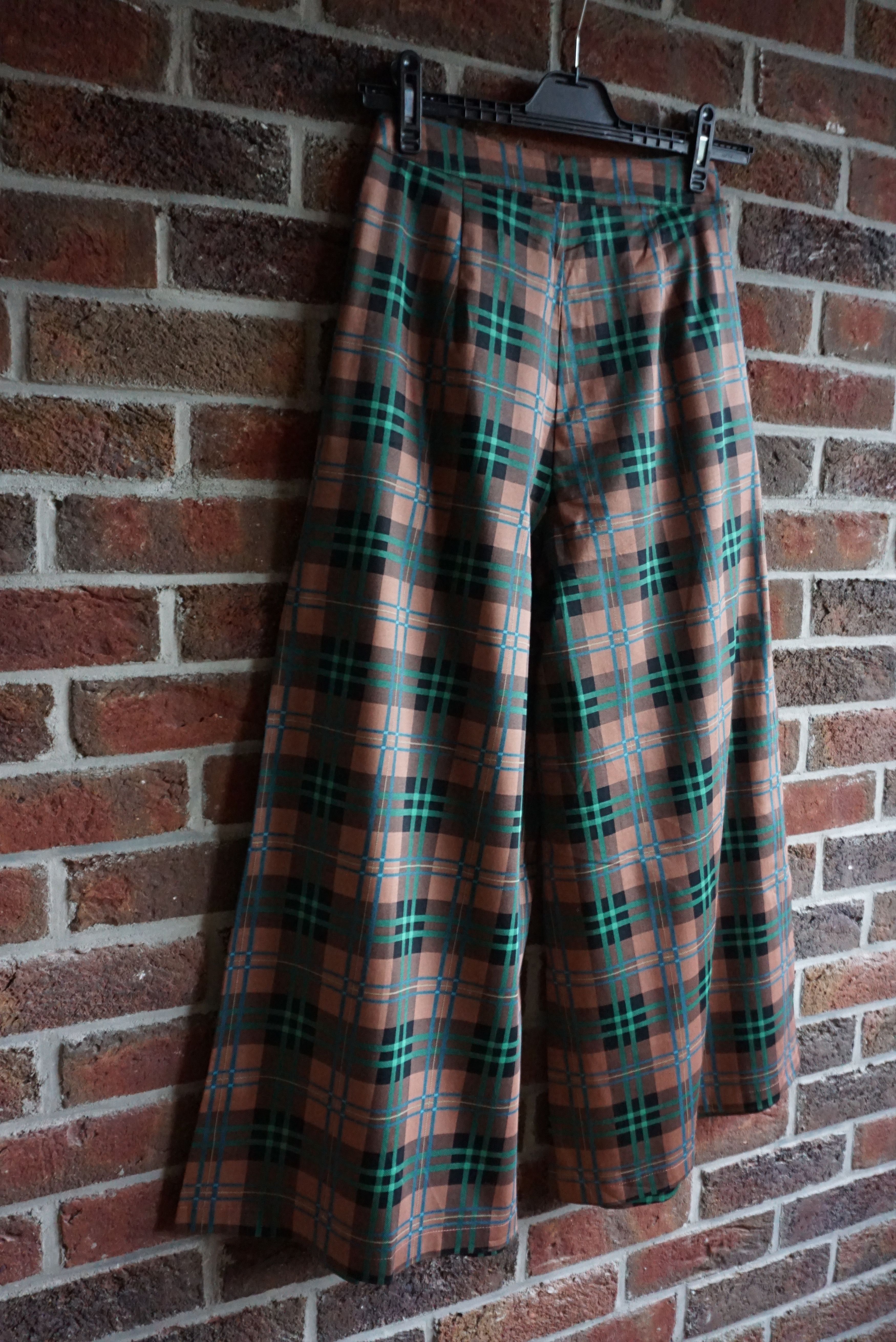 Designer KHOON HOOI UK 8 36 S checked trousers palazzo pants Size 27" / US 4 / IT 40 - 14 Thumbnail