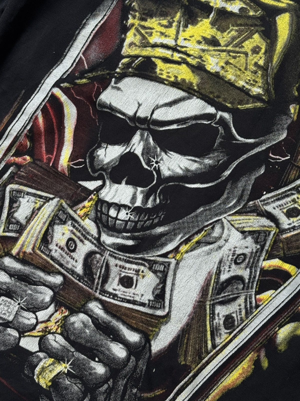 Ed Hardy VINTAGE ED HARDY 2000s SKULL MONEY LUXURY LONG SLEEVE Size US L / EU 52-54 / 3 - 4 Thumbnail