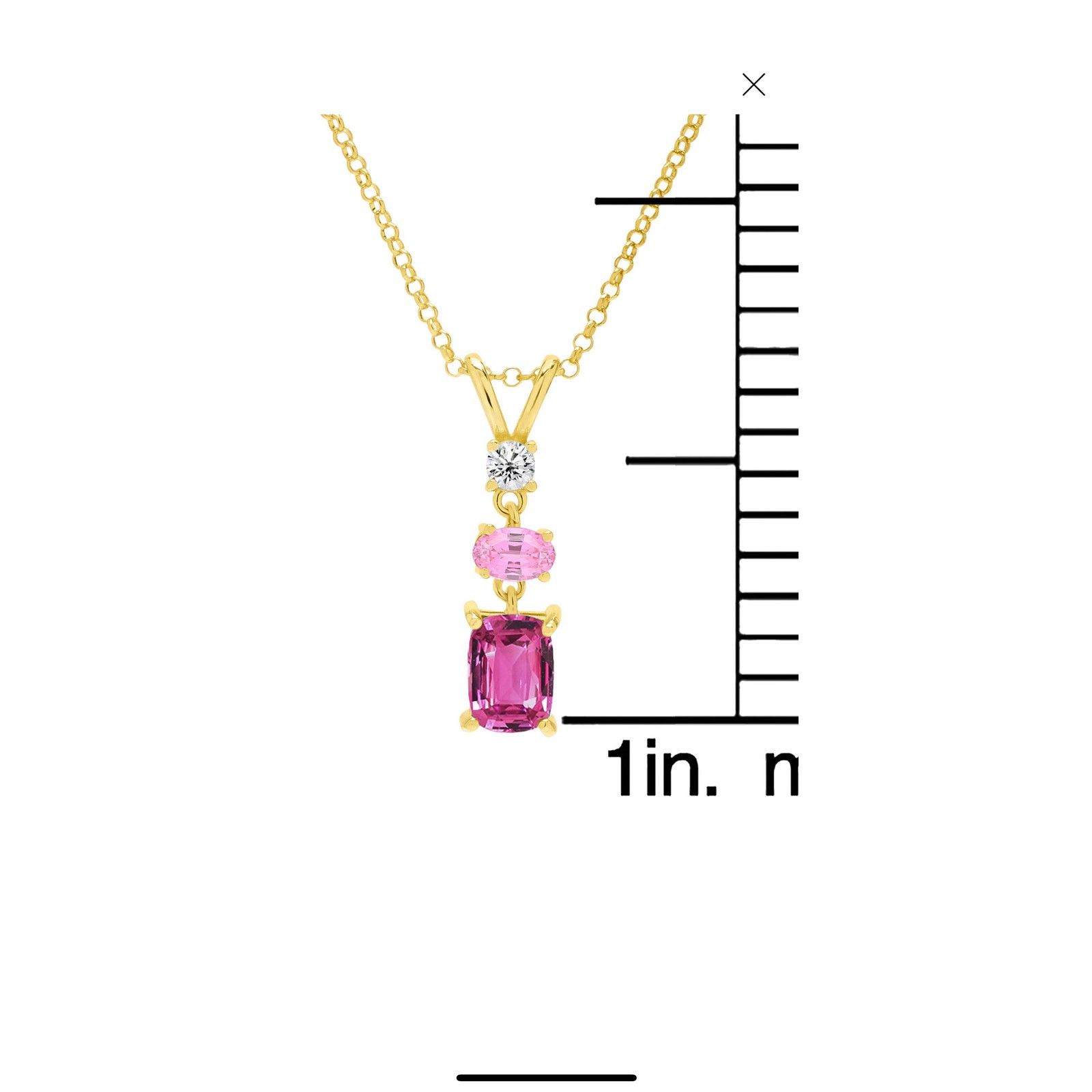 & Other Stories Julia Capri Lab Grown Pink Sapphire necklace Size ONE SIZE - 4 Thumbnail