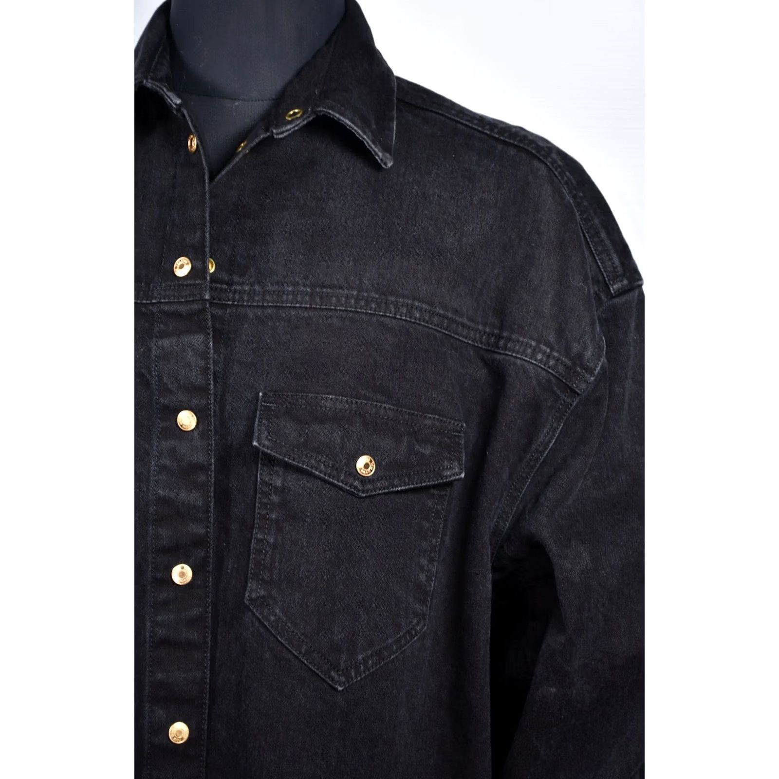 Tom Wood Tom Wood Shirt Jacket Denim Oversized Loose Fit Size S Womens Black Cotton Logo? Size S / US 4 / IT 40 - 3 Thumbnail