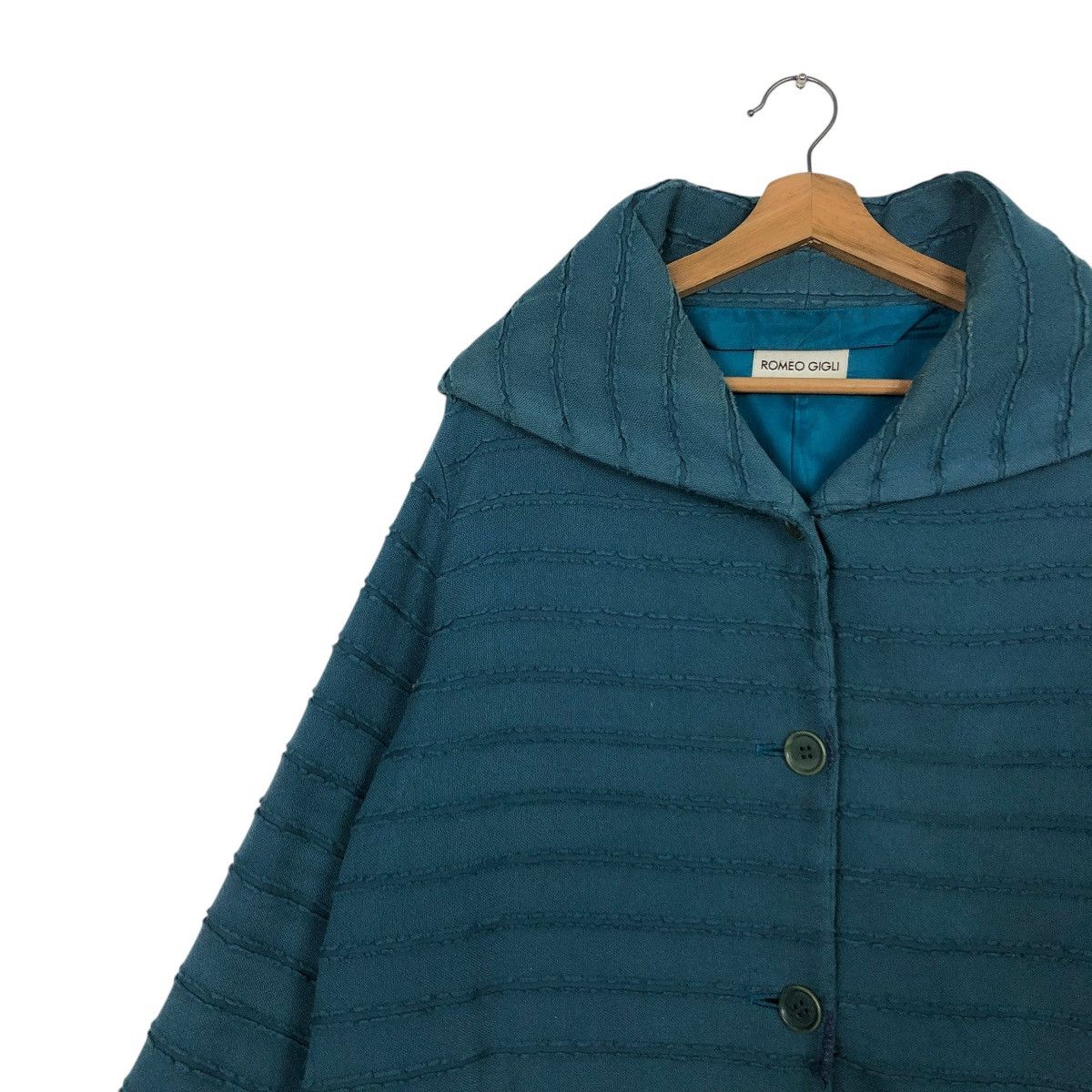 Romeo Gigli 🔥VINTAGE PLEATED JACKET BUTTON ROMEO GIGLI DOUBLE COLLAR Size US M / EU 48-50 / 2 - 8 Thumbnail