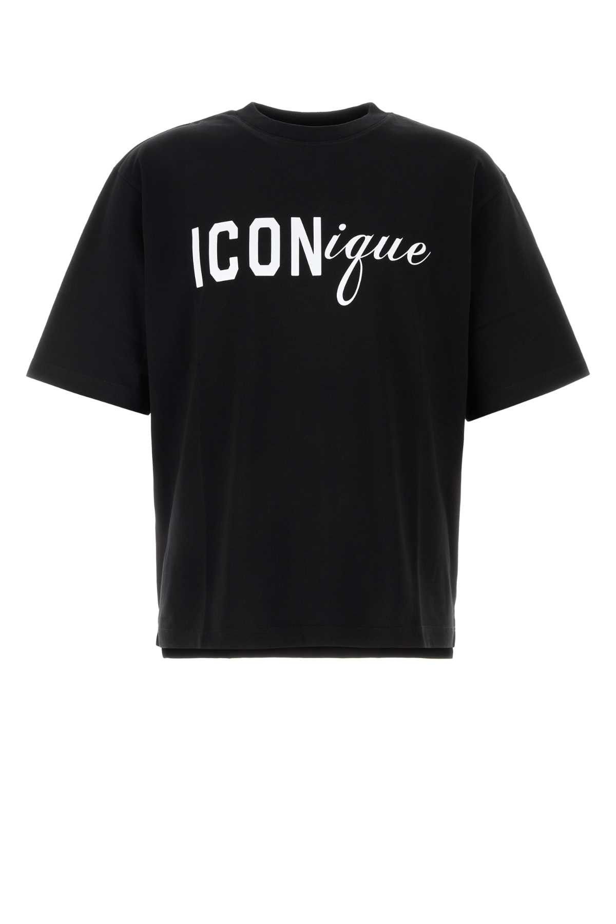 Dsquared2 Black Cotton Oversize T-Shirt Size US L / EU 52-54 / 3 - 1 Thumbnail