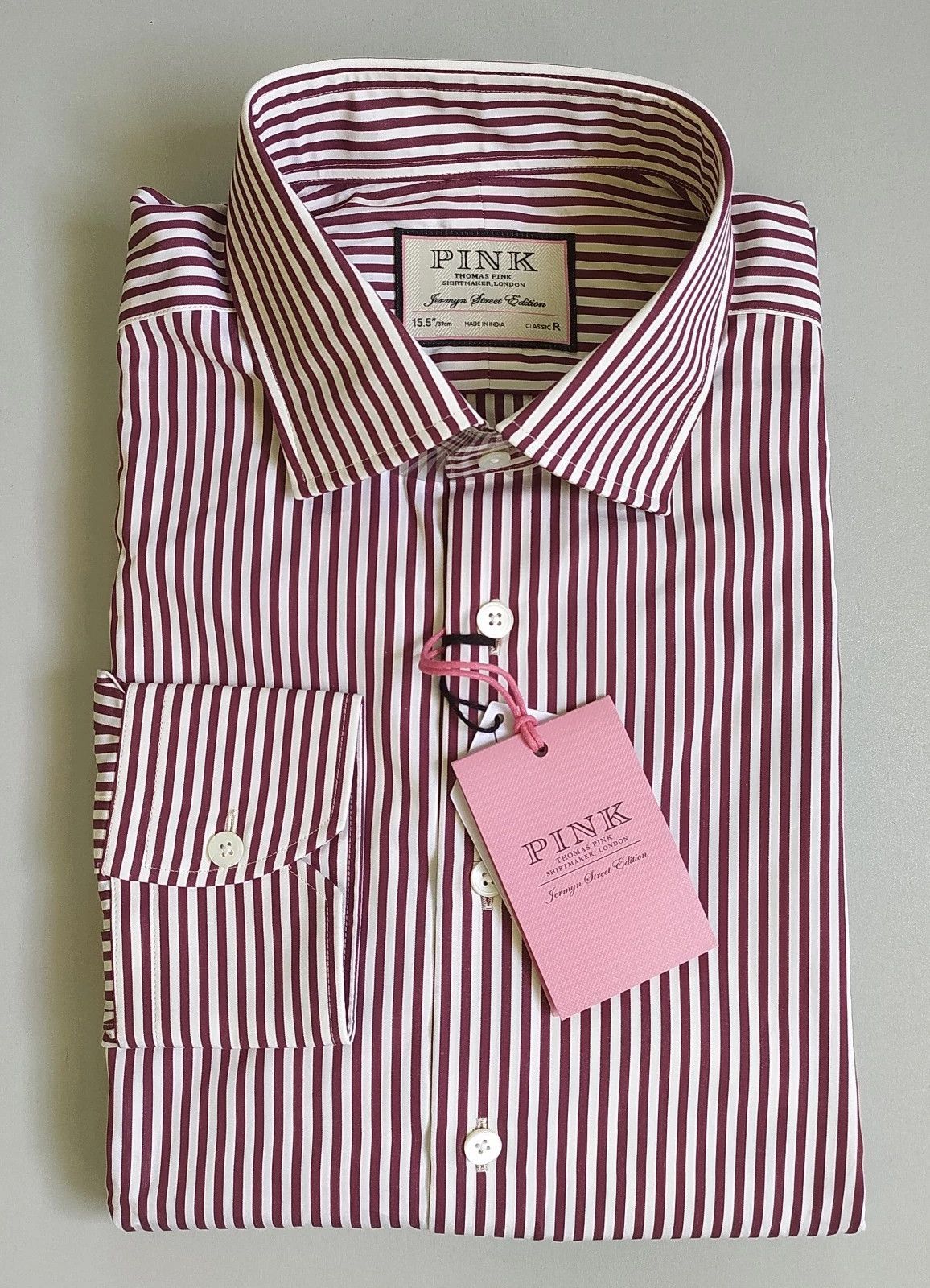 Thomas Pink Thomas Pink ClassicFit Bengal Stripe Formal Shirt T0029 Size US S / EU 44-46 / 1 - 1 Thumbnail