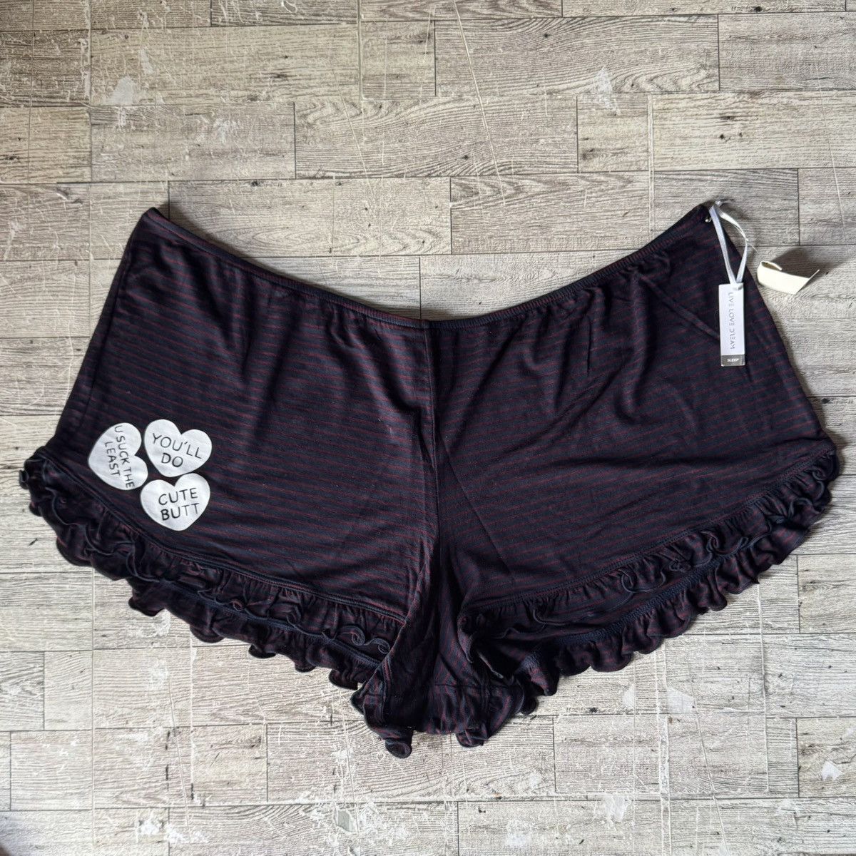 American Eagle Outfitters Live Live Dream, Retro, Conversation Heart, Sleep Shorts Size 36" / US 14 / IT 50 - 2 Thumbnail