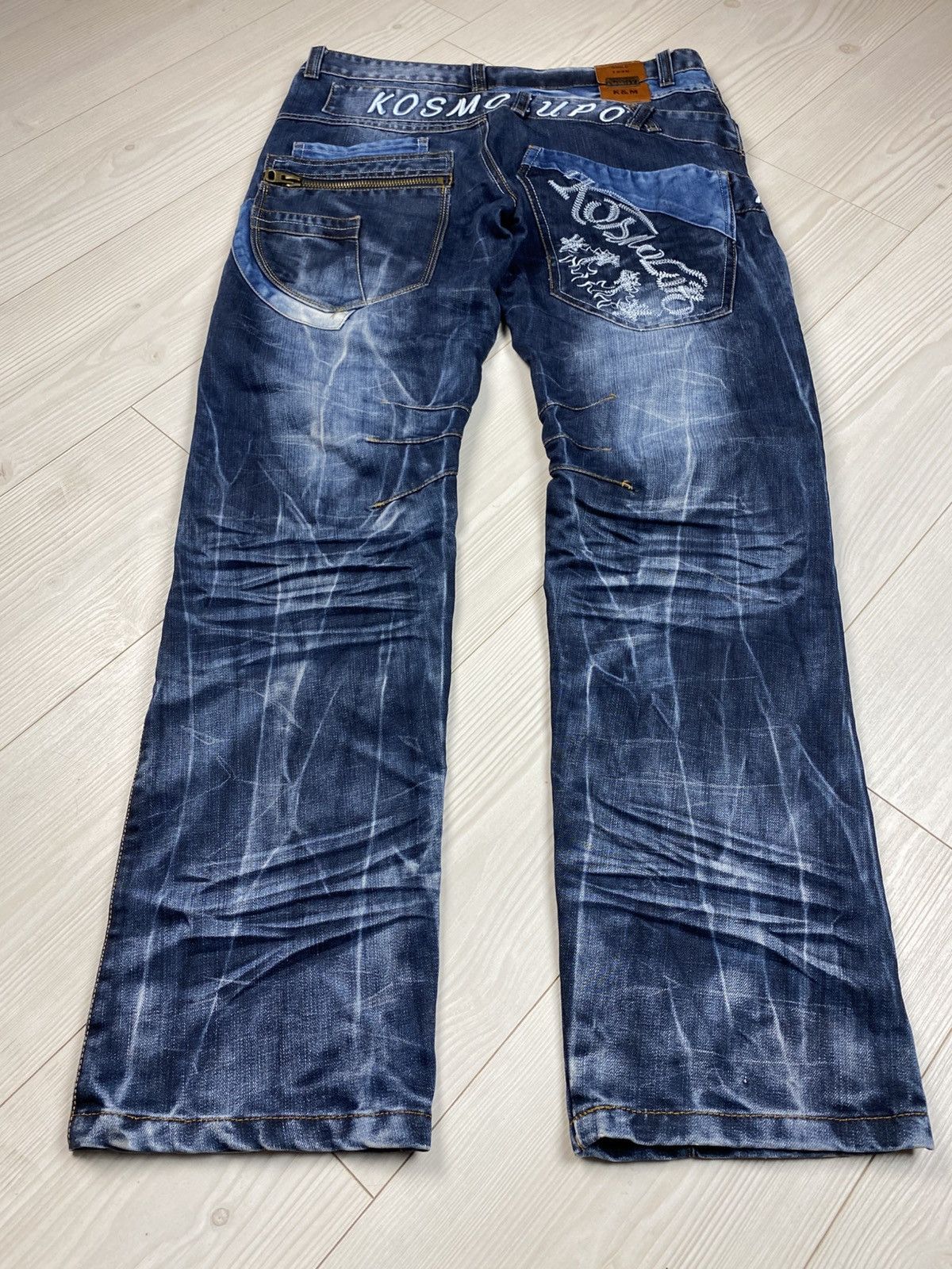 Japanese Brand Avantgarde Kosmo Lupo Denim Jeans Multipockets Rare Big Logo Size US 36 / EU 52 - 16 Thumbnail