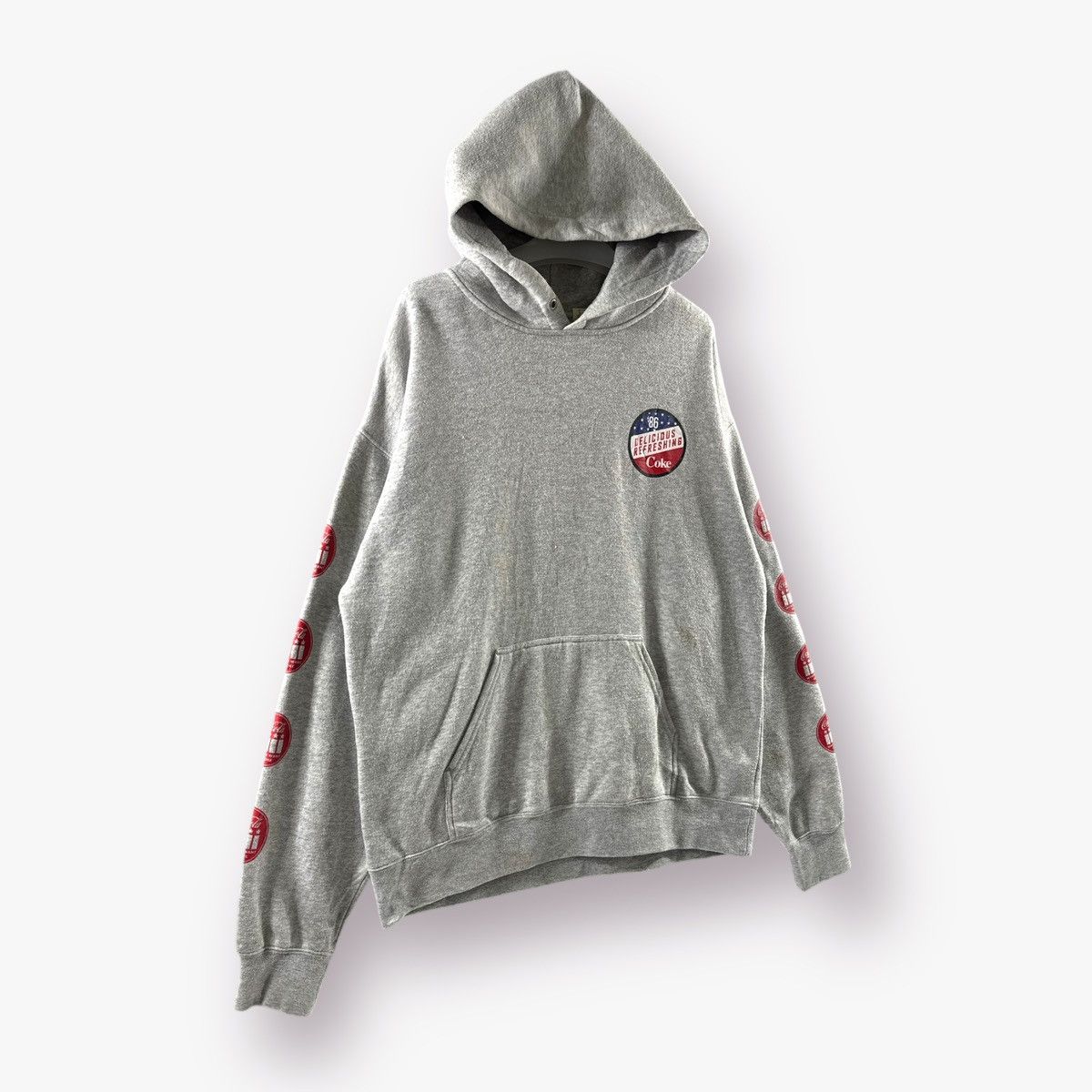 🔥 Coke Coca Cola Hoodie side Printed Out L