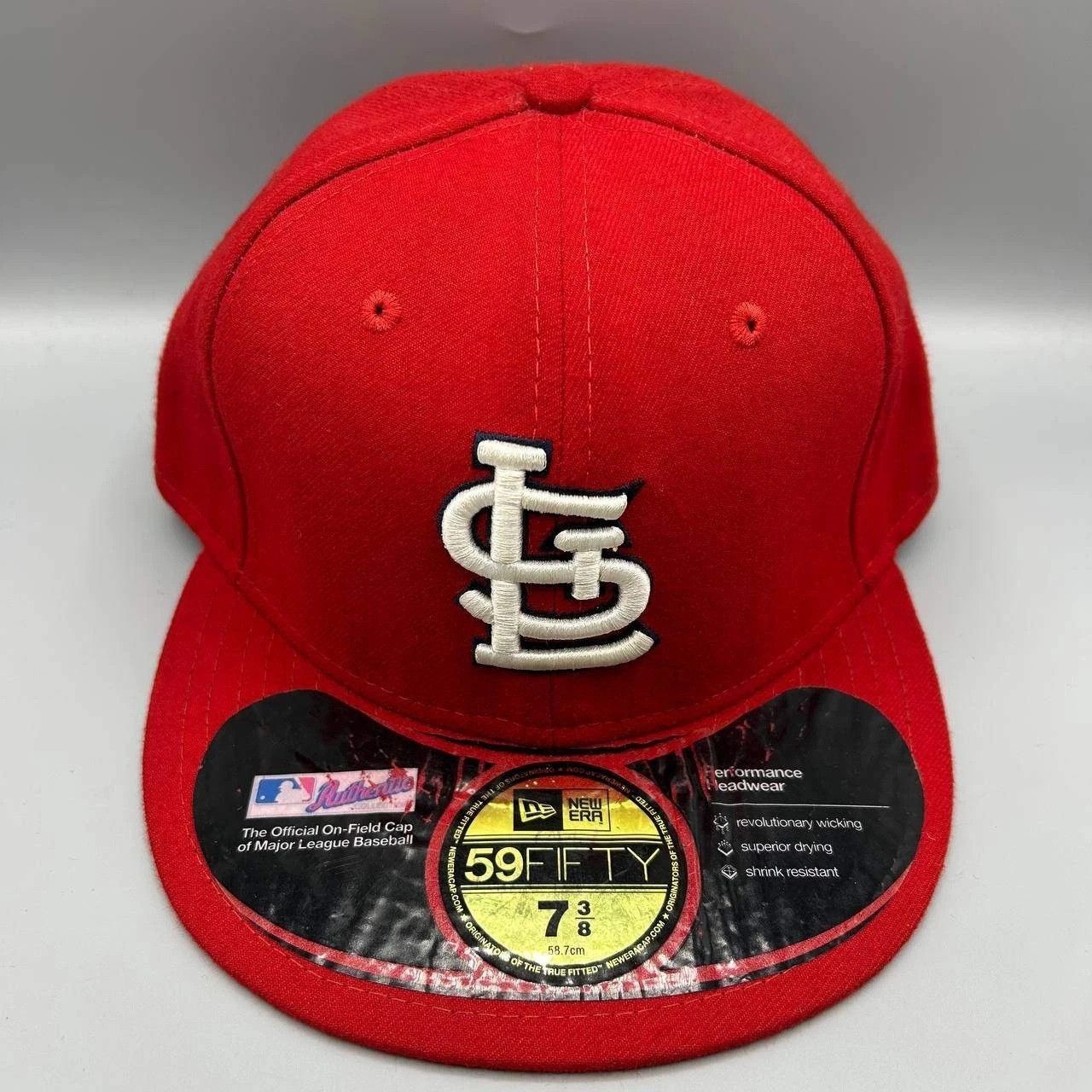 New Era St. Louis Cardinals Hat Men 7 3/8 Red Embroidered Fitted Cap Size ONE SIZE - 1 Thumbnail