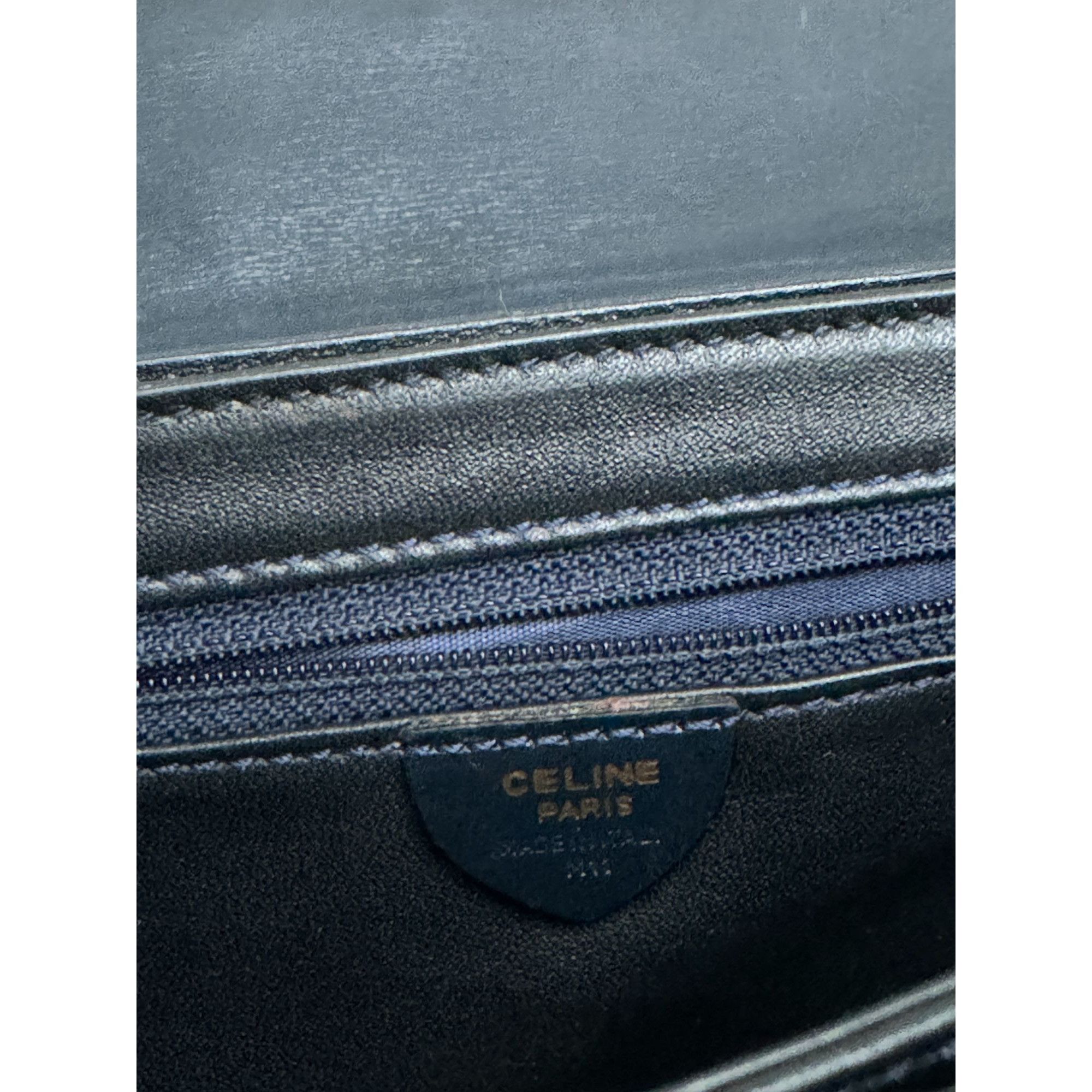 Celine Celine Vintage Navy Leather Shoulder Bag Made in France Size ONE SIZE - 7 Thumbnail