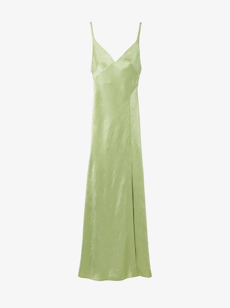 Alexander McQueen o1srvl11e0326 Slip Evening Dress in Pale Green Size XL / US 12-14 / IT 48-50 - 1 Thumbnail